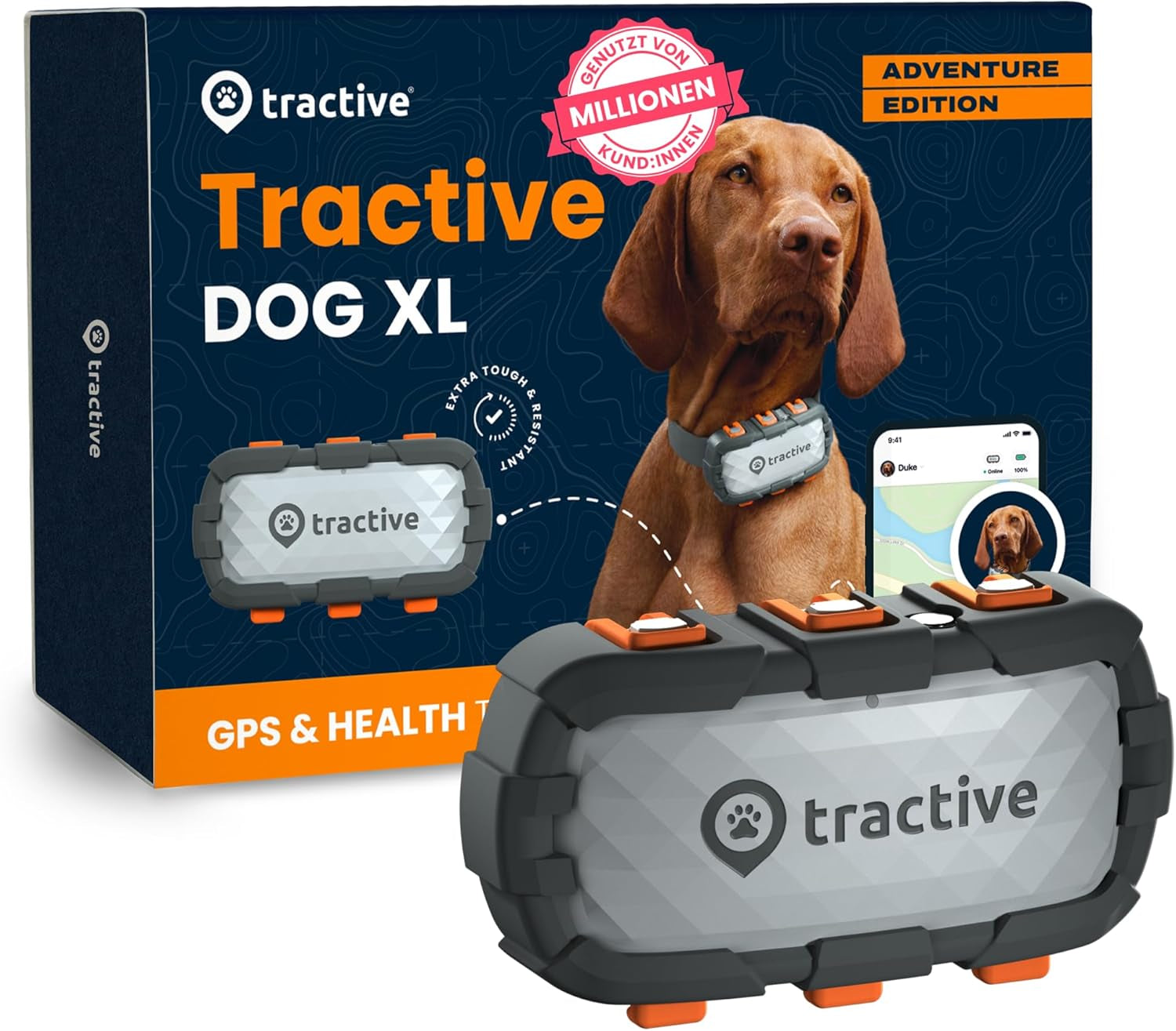 📍 Tractive GPS Hund XL – Live-Tracking, 1 Monat Akku, 🛡️ bissfest