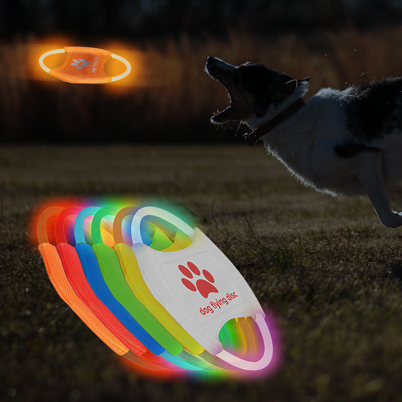 LED Hundefrisbee – Leuchtendes Wurfspielzeug für Hunde, ideal für Nacht & Training