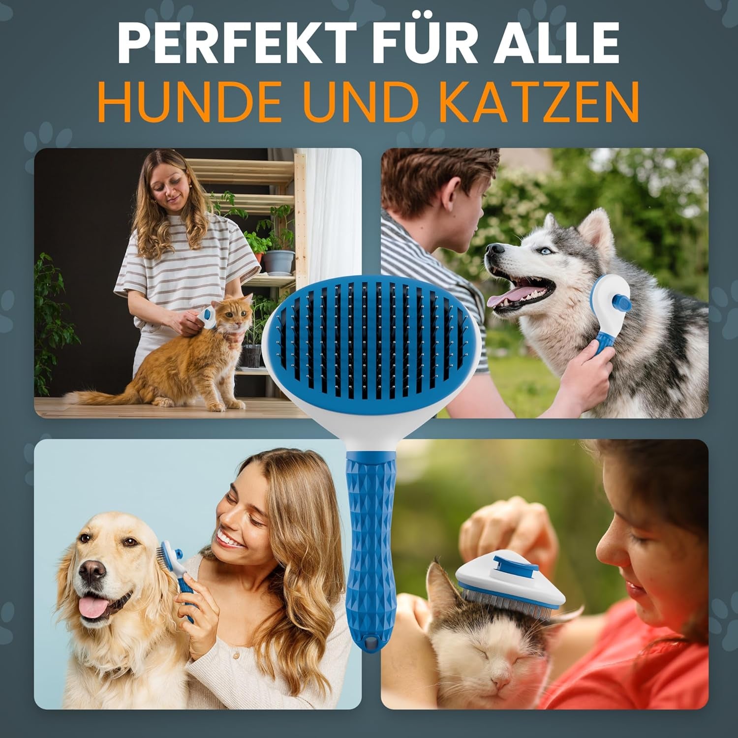 😻Fellpflege Set – Bürste & Schere für Hund & Katze🐶