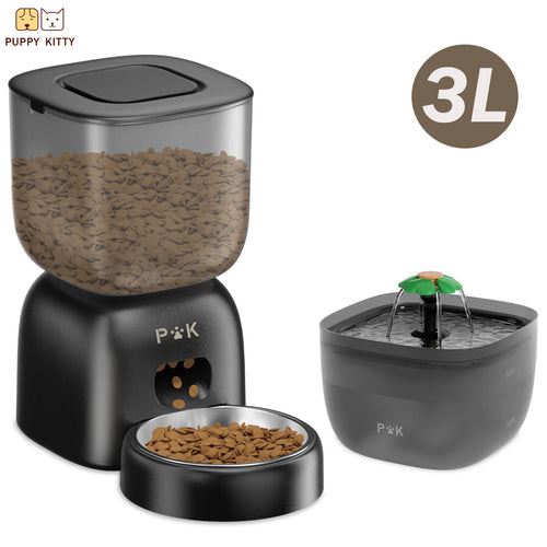 tomatischer Futter- & Wasserspender für Katzen & Hunde – Mit Filter & großer Kapazität