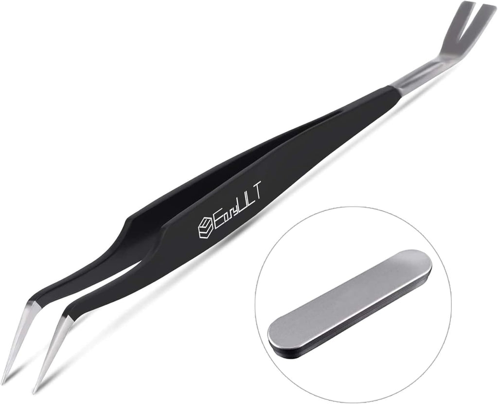 🐾 2-in-1 Profi Zeckenzange Edelstahl mit Lederetui – Zeckenentferner für Mensch & Tier 🐜