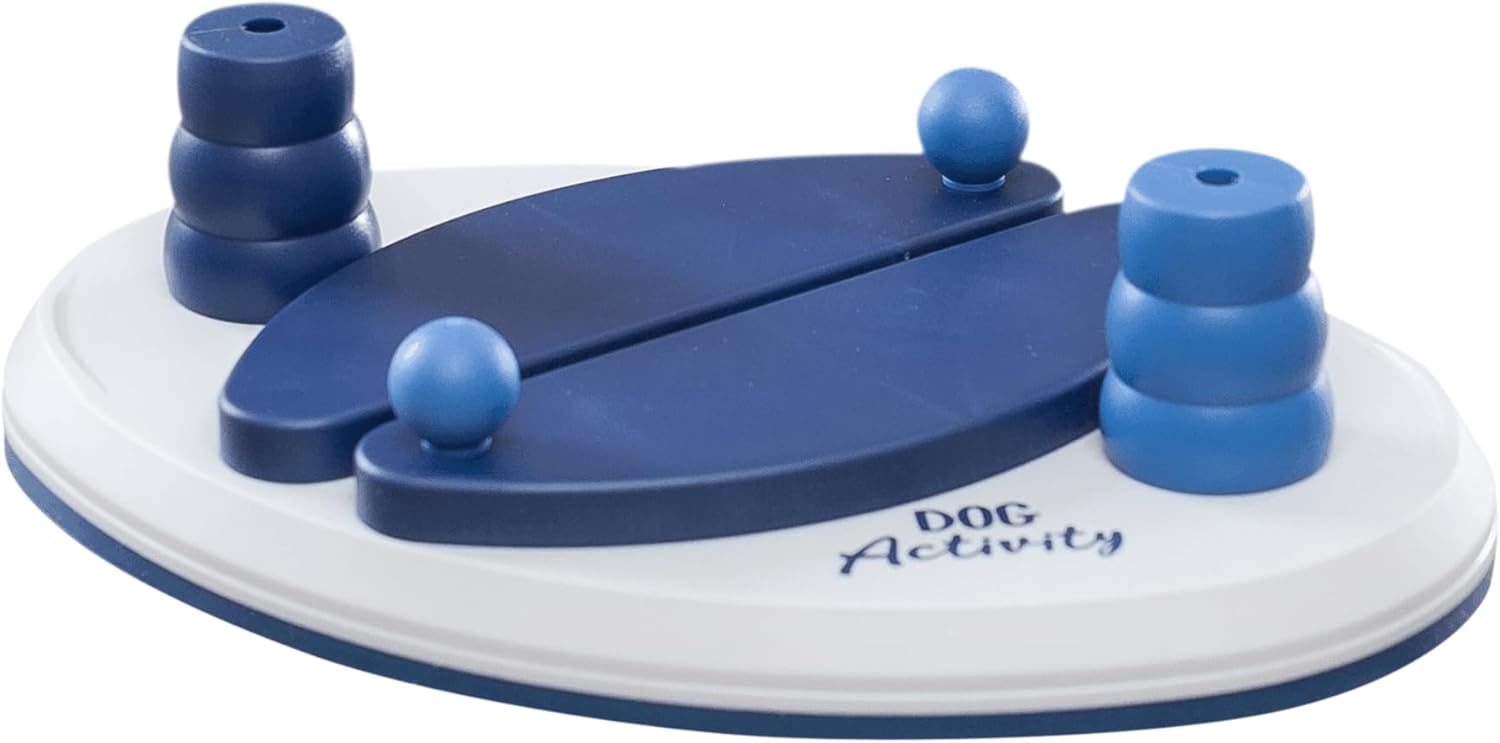 TRIXIE 32025 Move-2-Win Futterpuzzles Für Hunde, Level 3, Blau Und Weiß