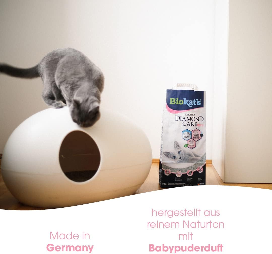 🐱💎 Biokat’s Diamond Care Fresh Katzenstreu – 10L mit Aktivkohle, Aloe Vera & Babypuderduft