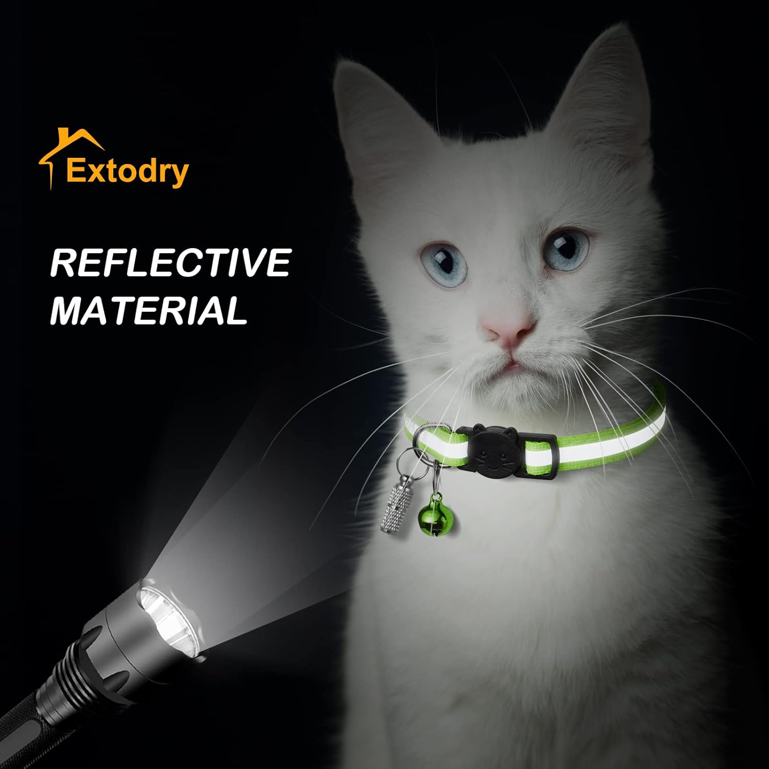 😺Reflektierendes Katzenhalsband mit Name & Adresse 🐾🔒