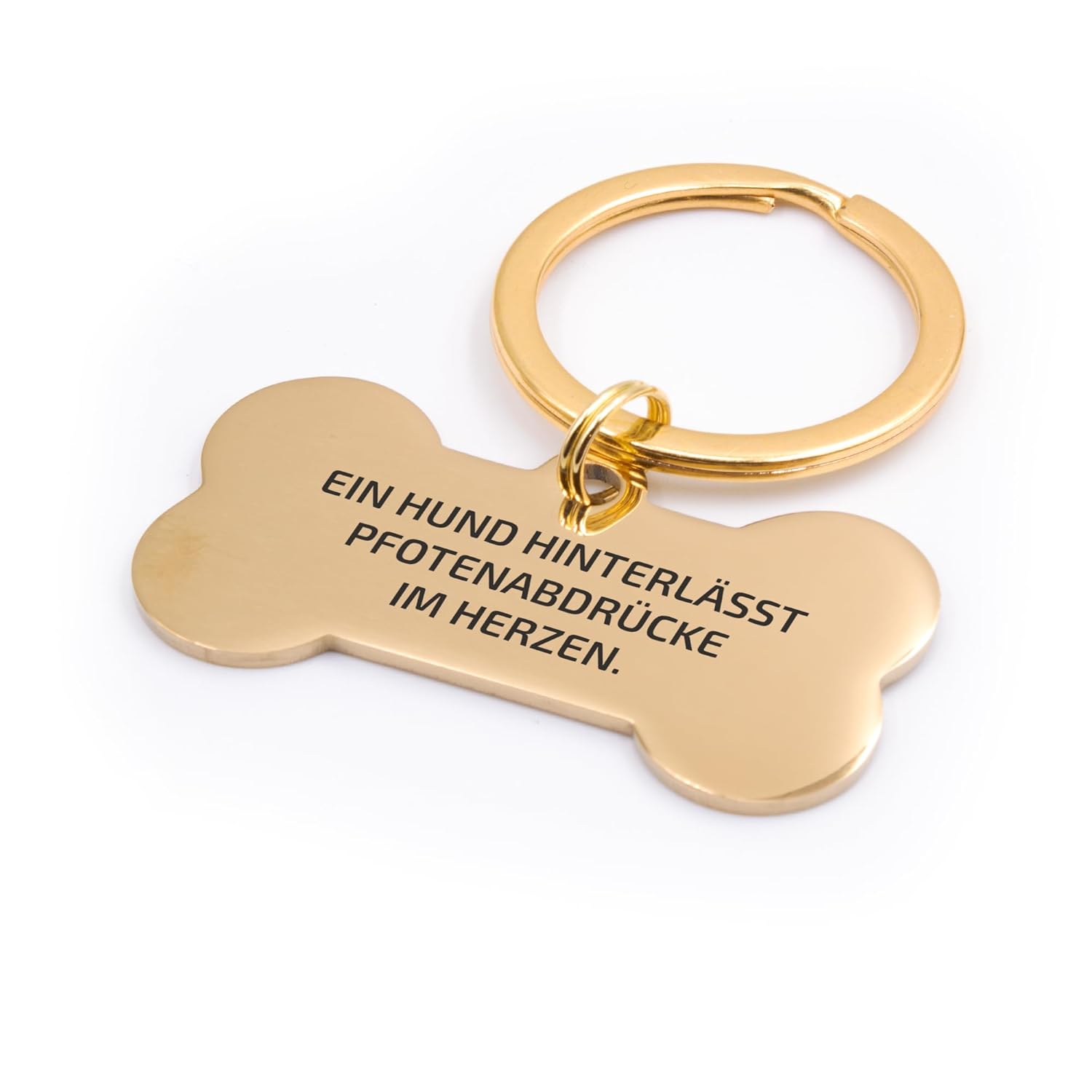 Hundemarke Mit Gravur Aus Edelstahl, Individuell Gravierbar, Robuste Tiermarke, Dogtag Anhänger Hunde, Pferde, Katzen & Welpen (Goldfarben, 40X21 Mm)