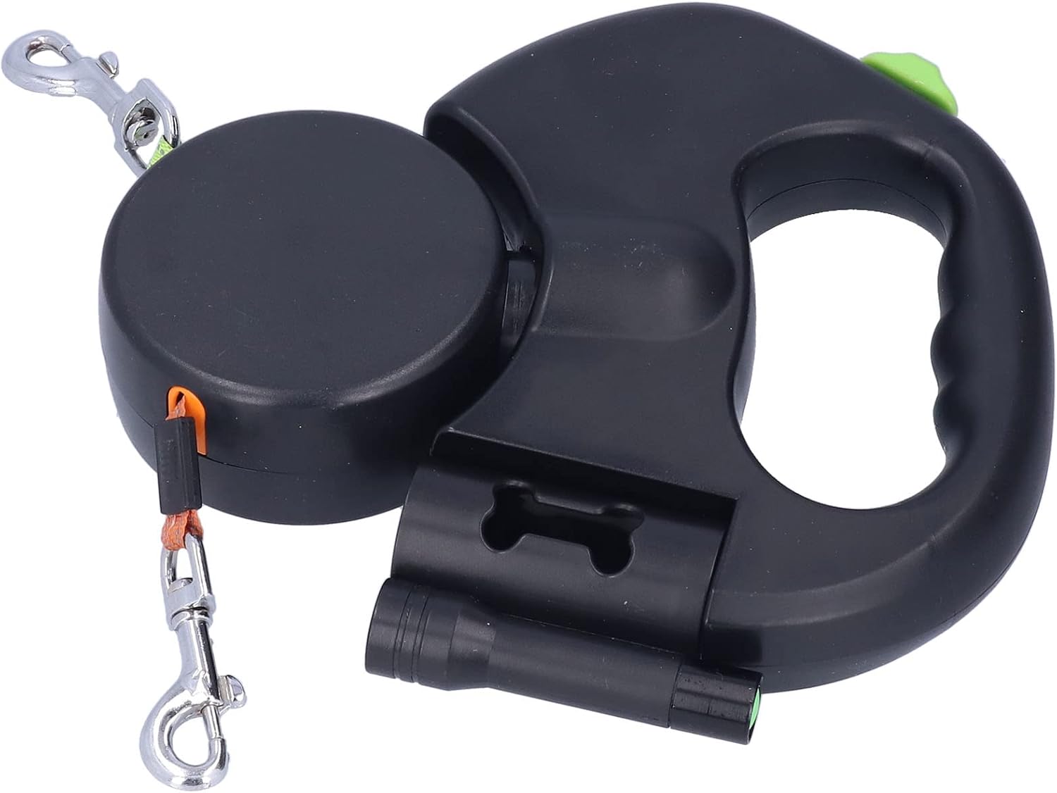 Doppelleine für 2 Hunde – 3 m einziehbar mit LED-Licht & Kotbeutelbox