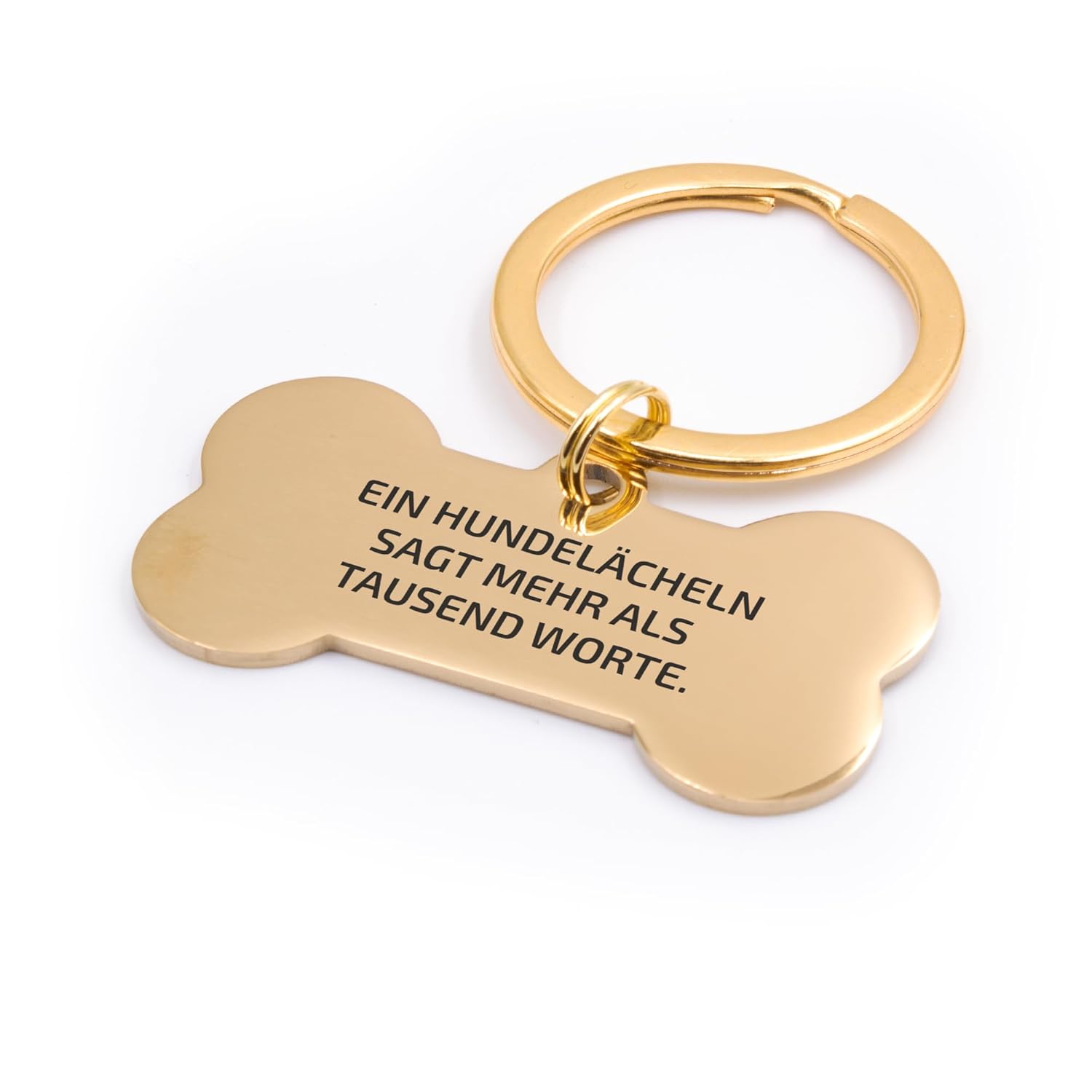 Hundemarke Mit Gravur Aus Edelstahl, Individuell Gravierbar, Robuste Tiermarke, Dogtag Anhänger Hunde, Pferde, Katzen & Welpen (Goldfarben, 40X21 Mm)