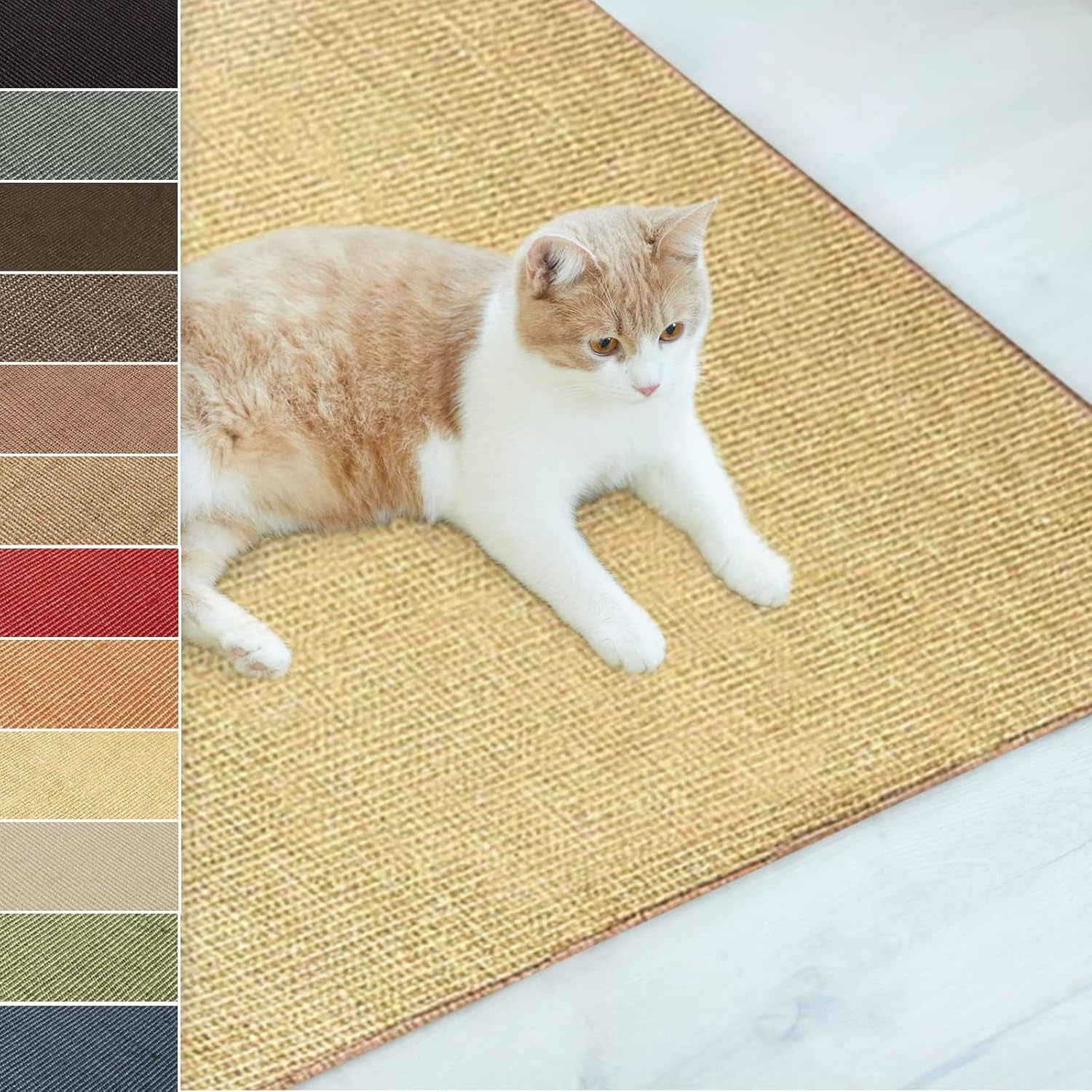 Floordirekt Katzen Kratzmatte 30 X 50 Cm Aus Natur Sisal Kratzteppich Kratzmöglichkeiten Für Katzen Kratzmöbel Für Wand Oder Boden - Robust & Waschbar, Natur