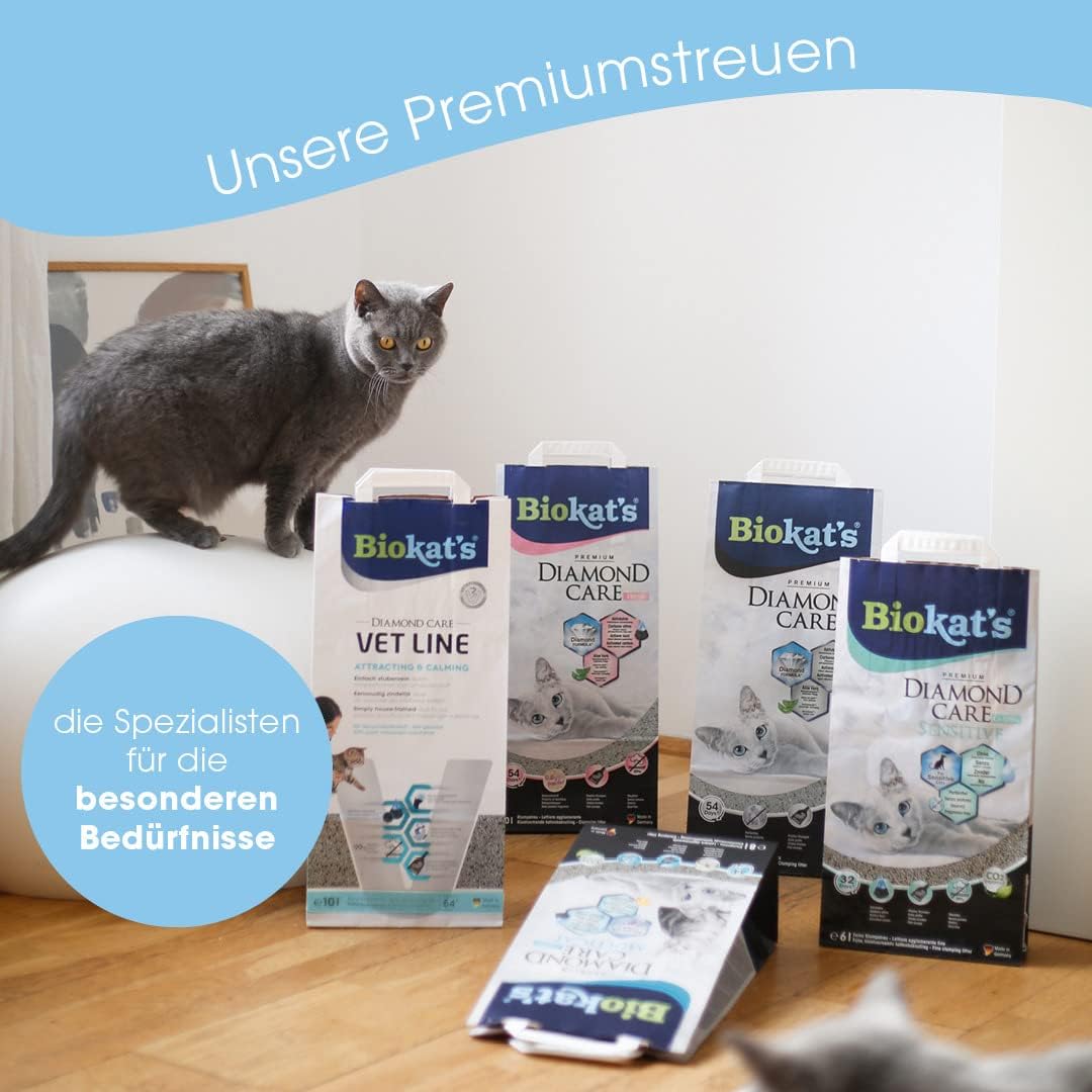 🐱💎 Biokat’s Diamond Care Fresh Katzenstreu – 10L mit Aktivkohle, Aloe Vera & Babypuderduft
