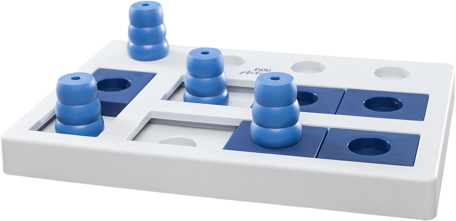 TRIXIE 32025 Move-2-Win Futterpuzzles Für Hunde, Level 3, Blau Und Weiß
