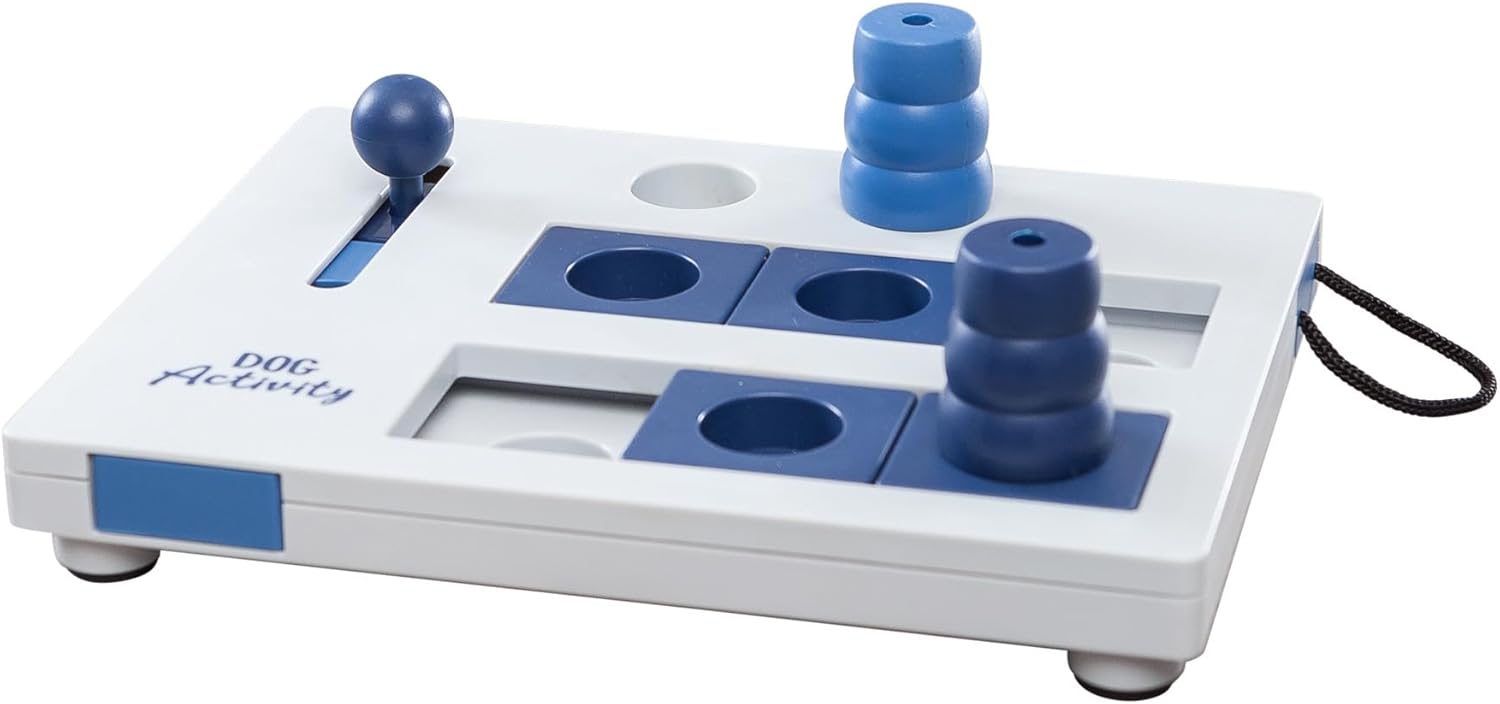 TRIXIE 32025 Move-2-Win Futterpuzzles Für Hunde, Level 3, Blau Und Weiß