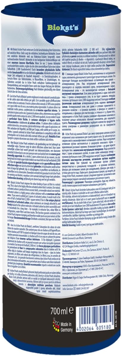 Biokat's Active Pearls 🐾✨ – Aktivkohle-Streuzusatz für bessere Geruchsbindung & Saugkraft 💨🧽 – 700 ml
