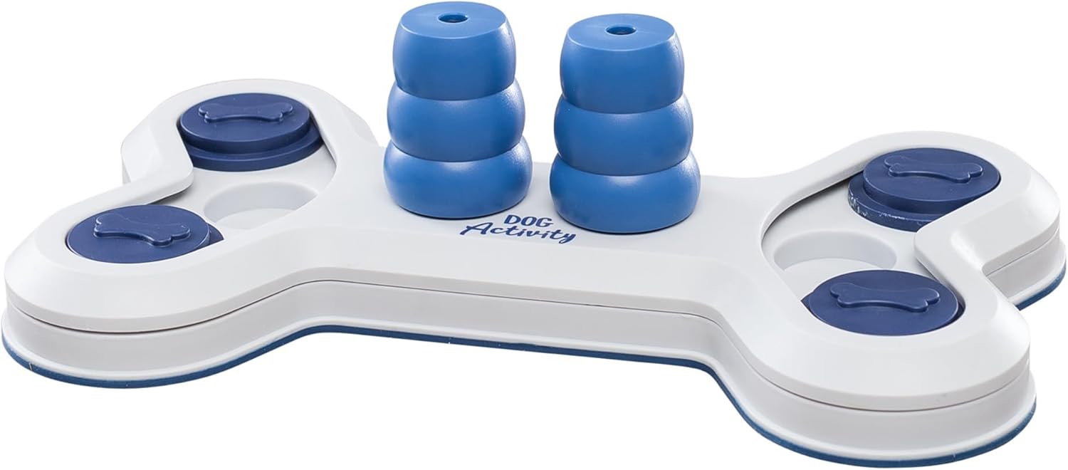 TRIXIE 32025 Move-2-Win Futterpuzzles Für Hunde, Level 3, Blau Und Weiß