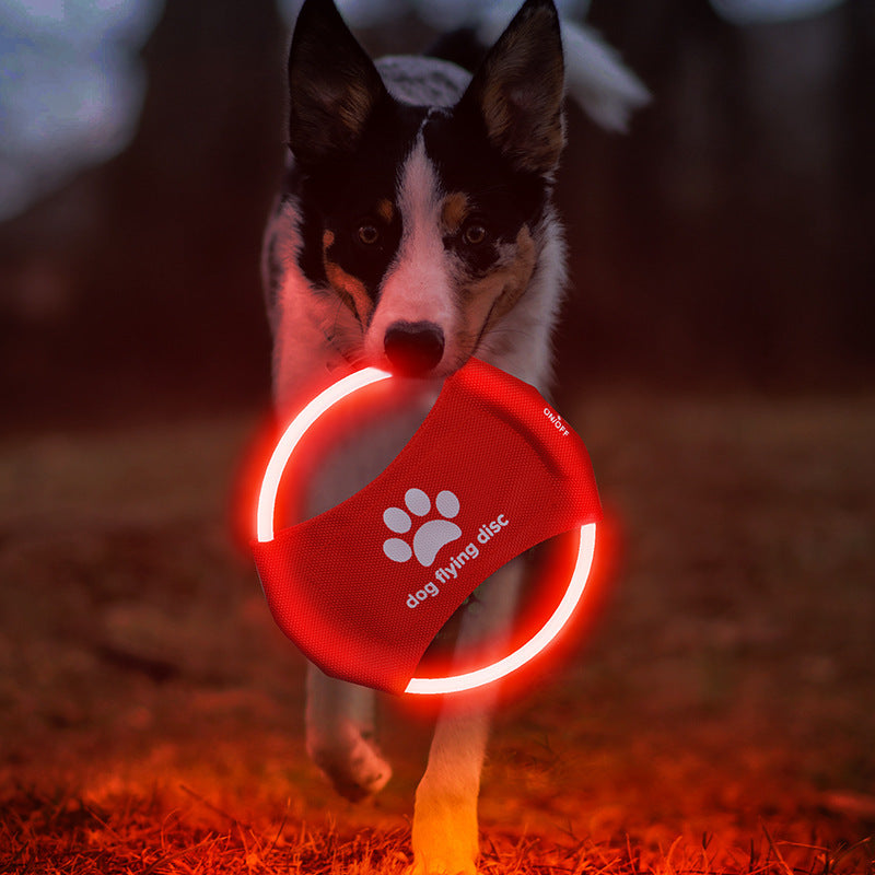 LED Hundefrisbee – Leuchtendes Wurfspielzeug für Hunde, ideal für Nacht & Training