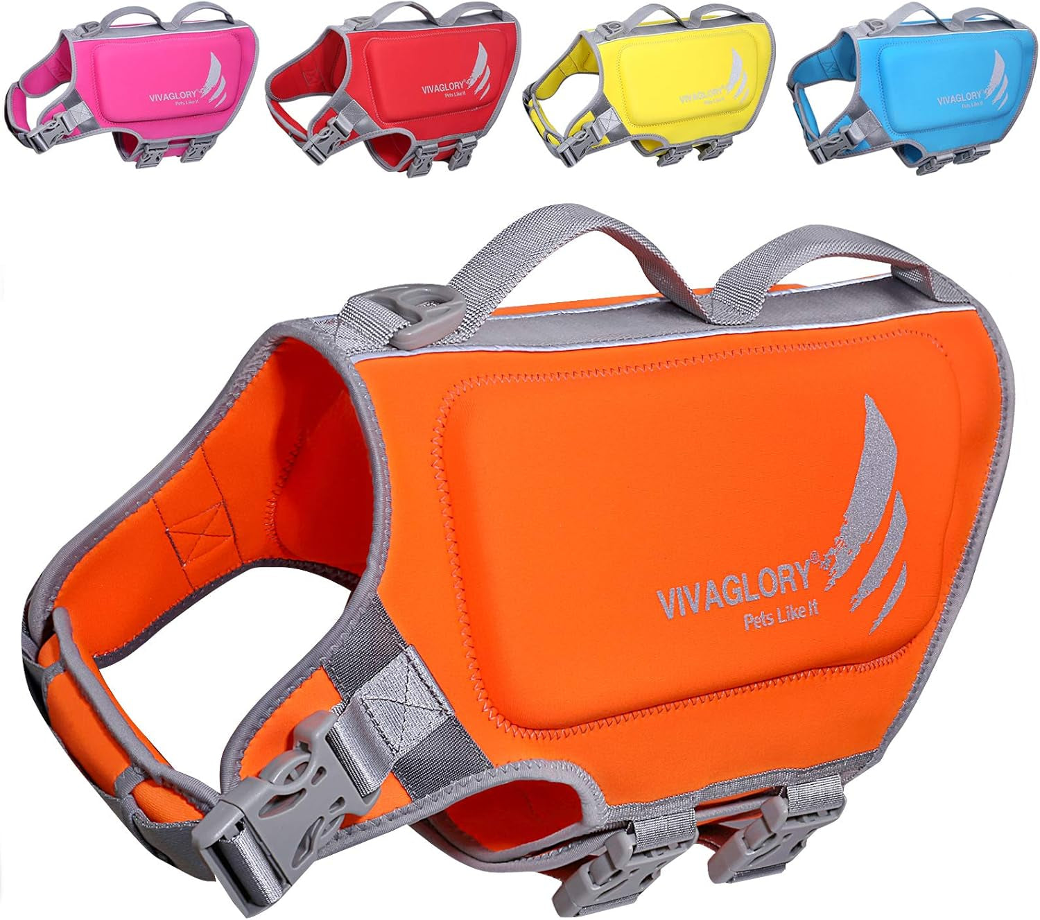 🐶💦 VIVAGLORY Hundeschwimmweste Neopren – Orange