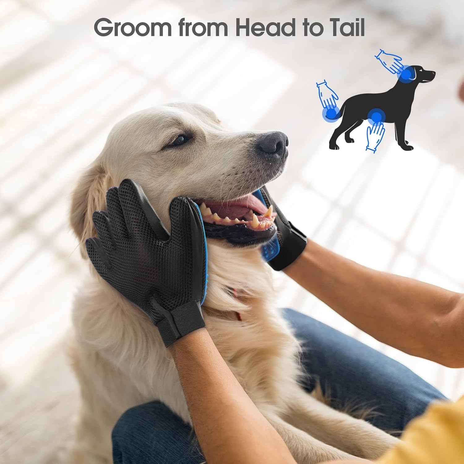 🐾 DELOMO Fellpflege-Handschuhe 🧤 – Sanfte Haarentfernung für Hunde & Katzen