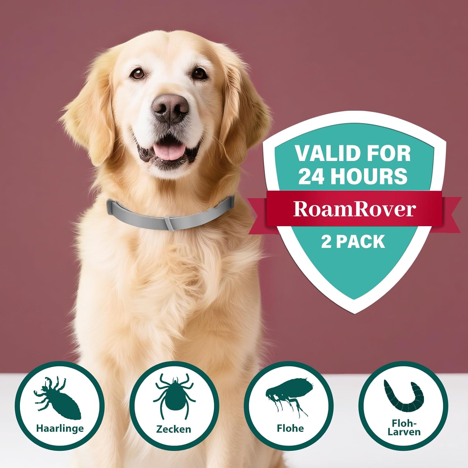 🐾 2× Zeckenhalsband für Hunde – 16 Monate Schutz 🌿