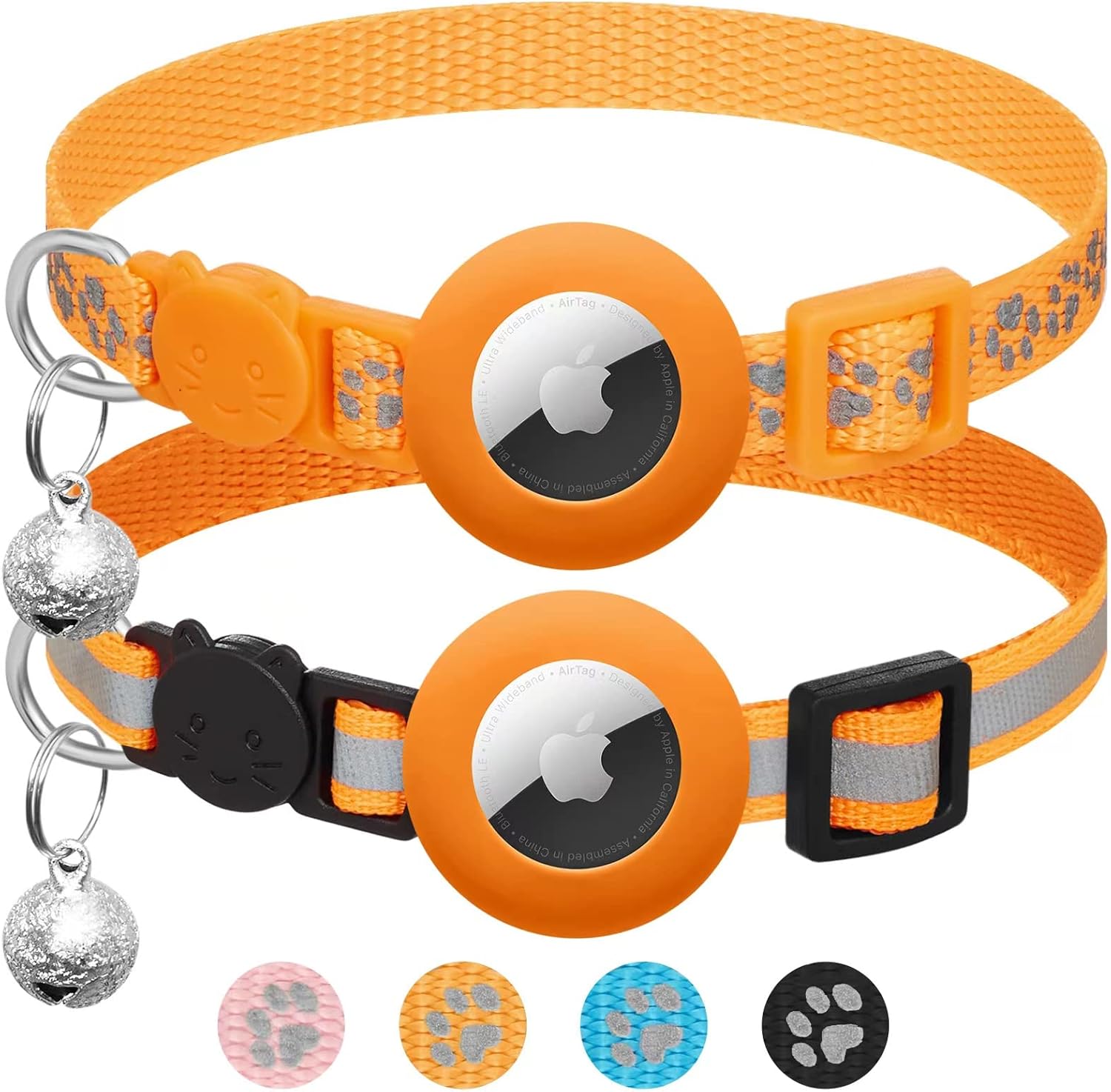 Erleben Sie die perfekte Kombination aus Stil und Sicherheit mit unserem 2er Set Katzenhalsbänder, kompatibel mit Airtag – Reflektierend, mit Sicherheitsverschluss und Glocke für Ihre Katze!