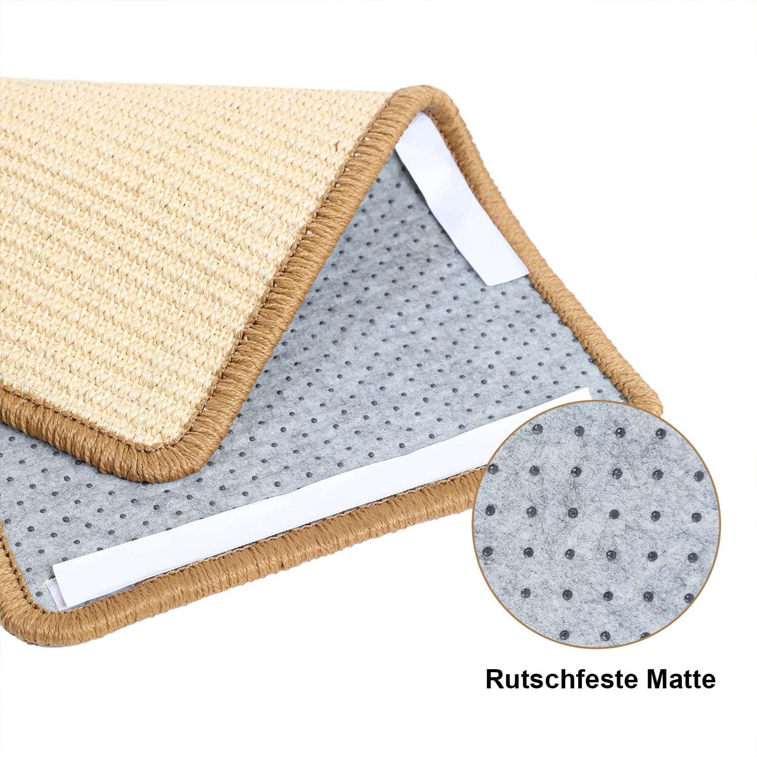 FUKUMARU Kratzmatte Katze, Natürliche Katzenkratzbretter Sisal Kratzteppich 50X30 Cm, Widerstandsfähig Katzenmöbel Fußmatte Sisalmatte Kratzpads Für Katzen, Beige