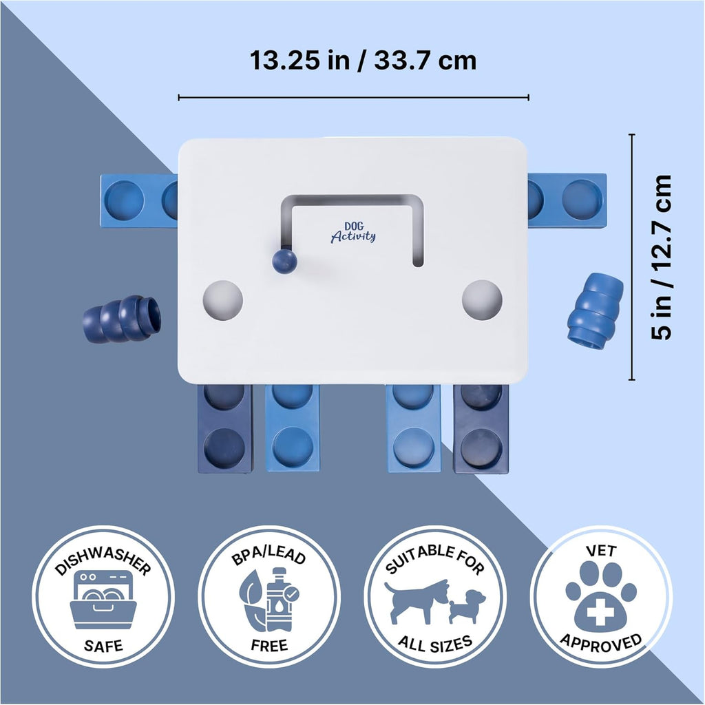 TRIXIE 32025 Move-2-Win Futterpuzzles Für Hunde, Level 3, Blau Und Weiß