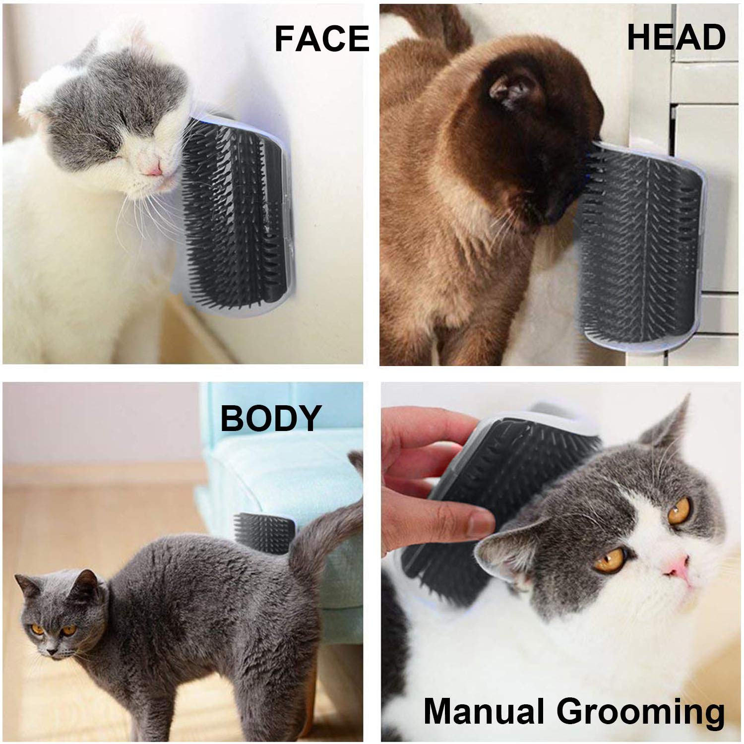 🐾 Katzen-Self Groomer – Massierende Eckbürste mit Katzenminze 😺 Fellpflege & Spielspaß