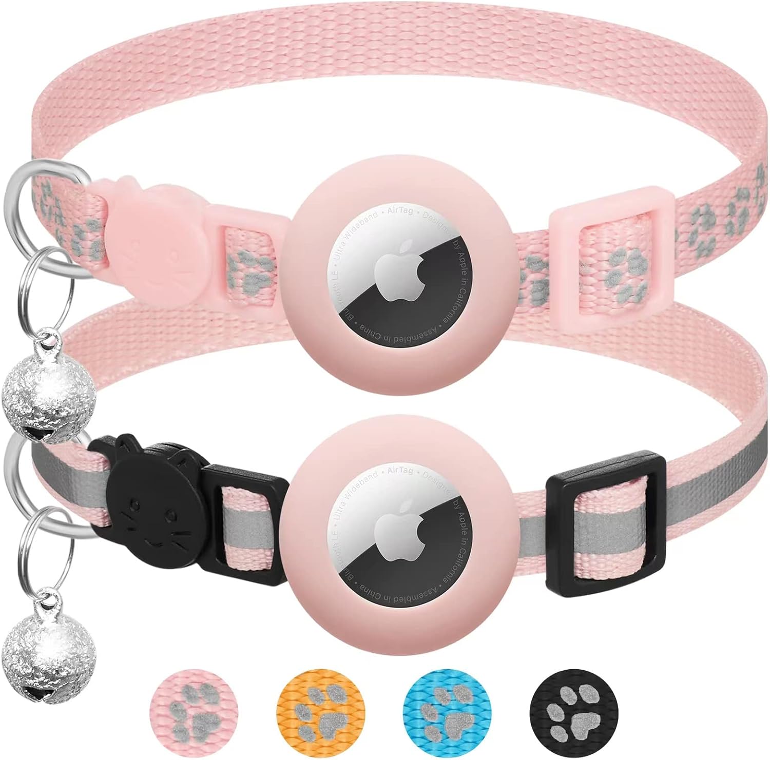 Erleben Sie die perfekte Kombination aus Stil und Sicherheit mit unserem 2er Set Katzenhalsbänder, kompatibel mit Airtag – Reflektierend, mit Sicherheitsverschluss und Glocke für Ihre Katze!