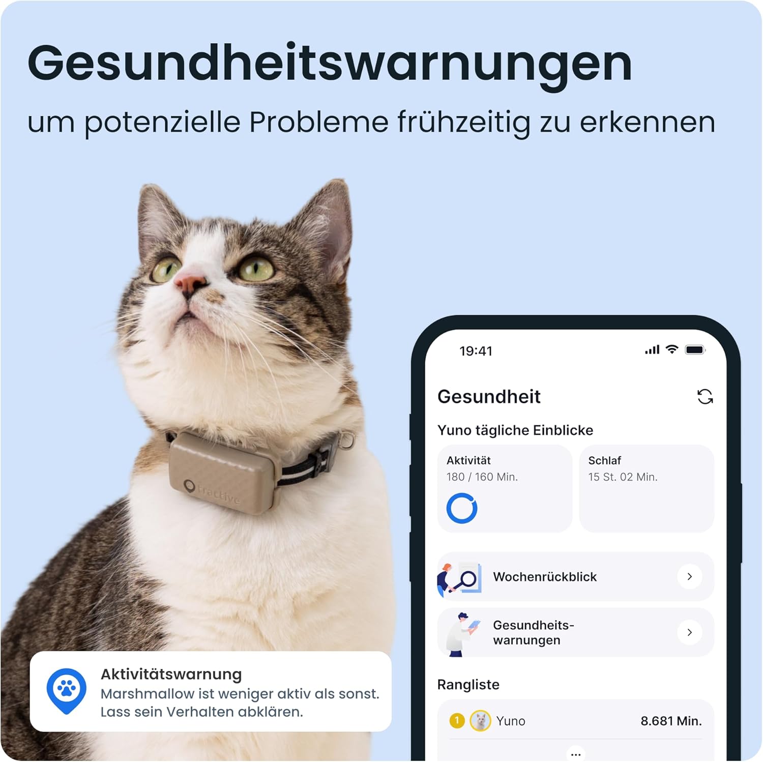 🐱 Tractive CAT Mini GPS Tracker | Live-Ortung & Aktivität | Sicherheitshalsband inkl. | Abo nötig