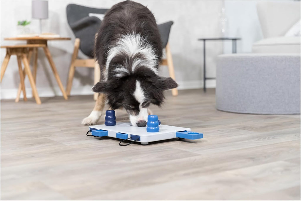 TRIXIE 32025 Move-2-Win Futterpuzzles Für Hunde, Level 3, Blau Und Weiß