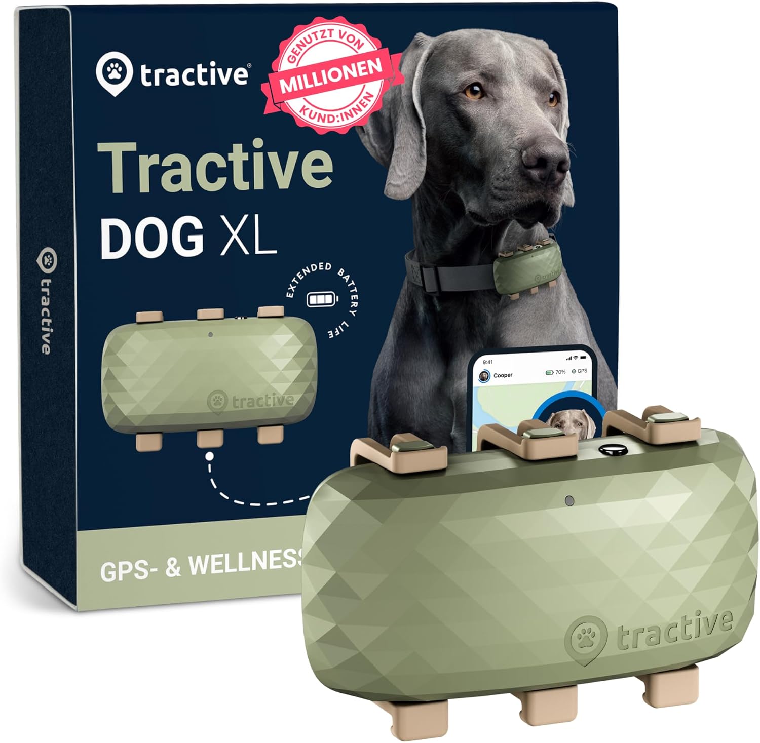 📡 Tractive XL Tracker Hund – 1 Monat Akku 🔋 & Live-Ortung 🌍