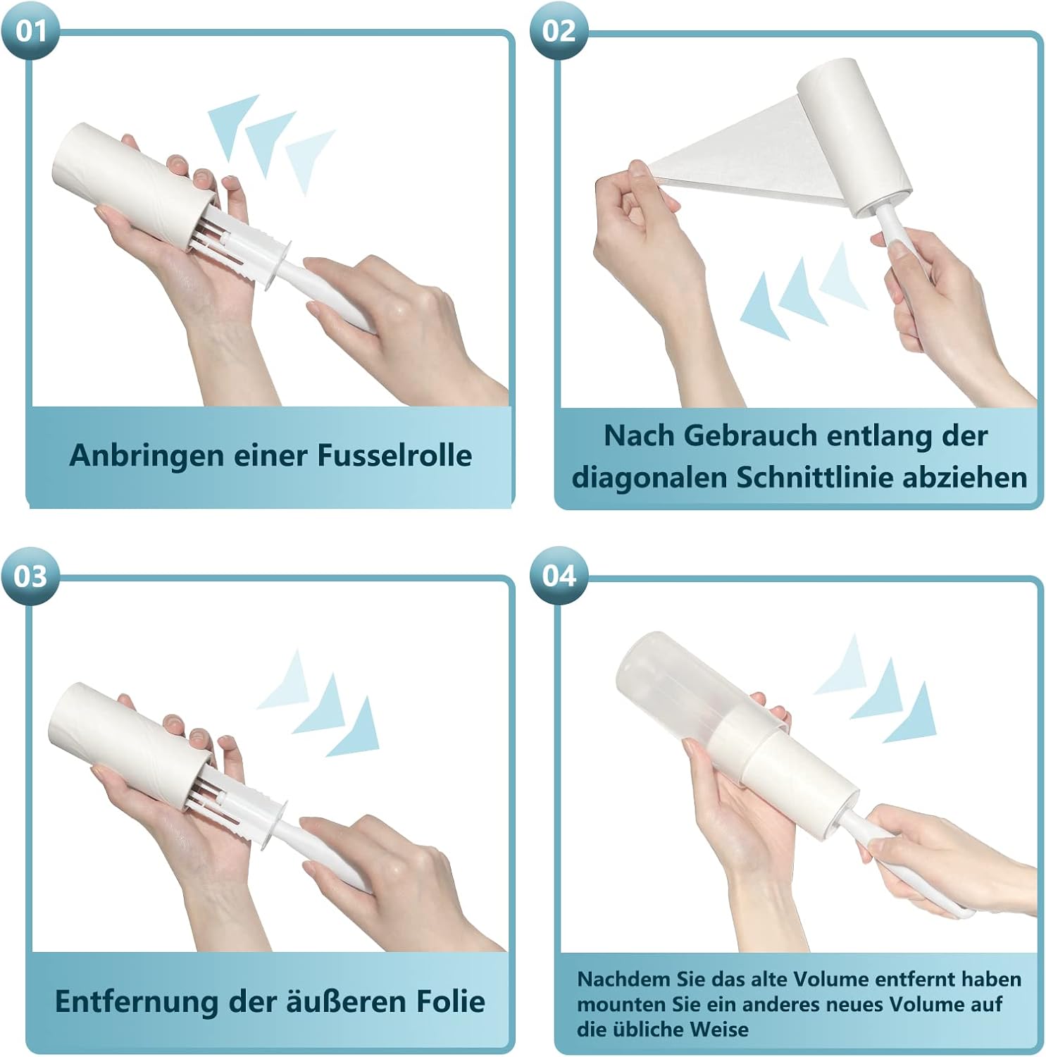 Extra Klebrige Fusselrolle 🧹✨ – 60 Blatt 🐶🐱 – Für Kleidung, Hunde- & Katzenhaare 🧥👚