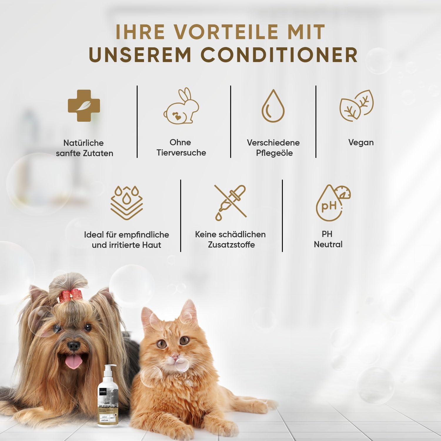 🐶🐱 Conditioner für Hunde & Katzen – 500 ml – Fellpflege mit Kokos- & Avocadoöl