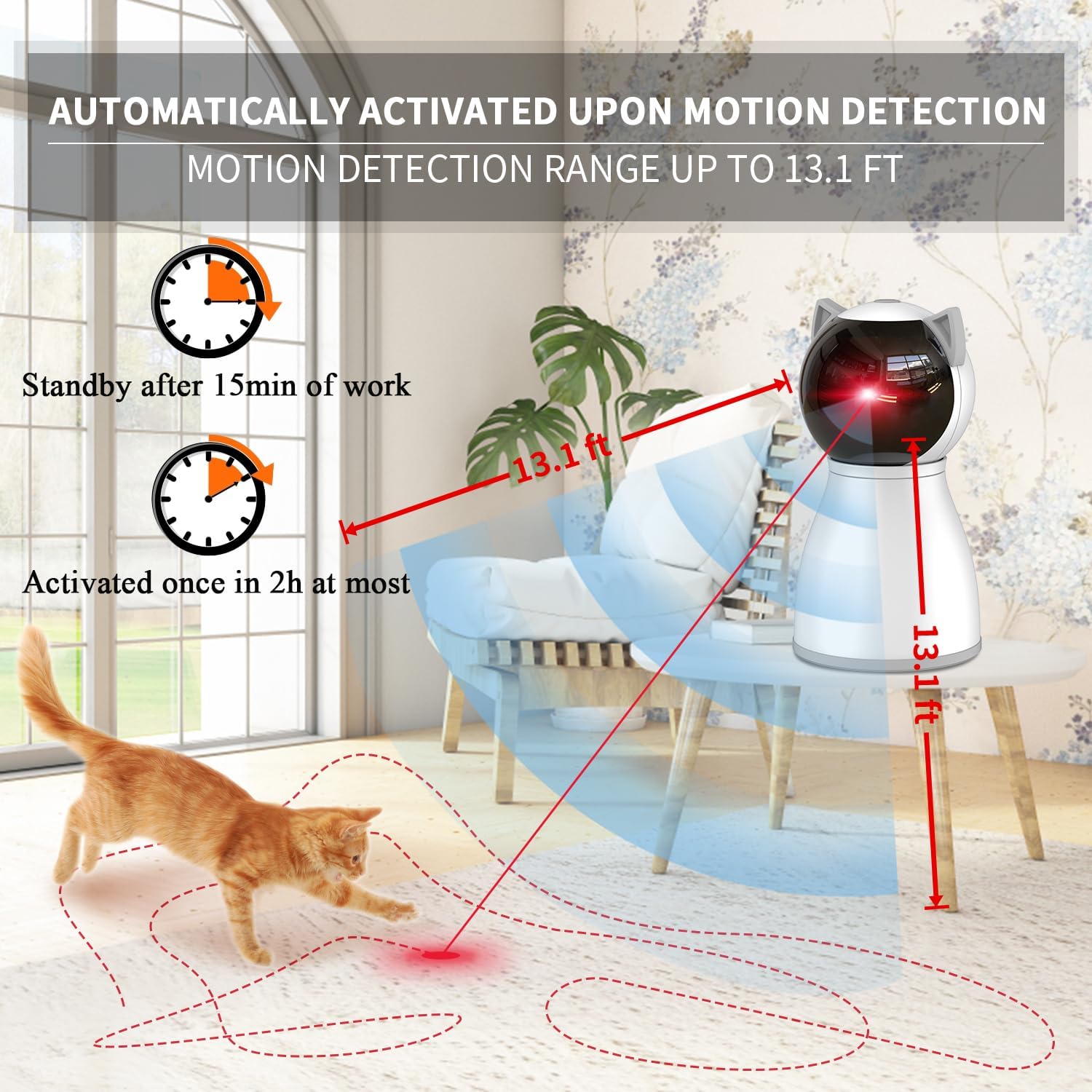 😺 Bewegungsaktiviertes Laser-Spielzeug für Katzen & Hunde🐶