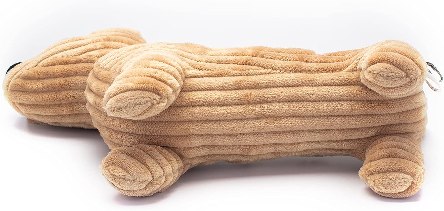 🧸 Hellbraunes Hundeplüschtier aus Kord – für verspielte Welpen