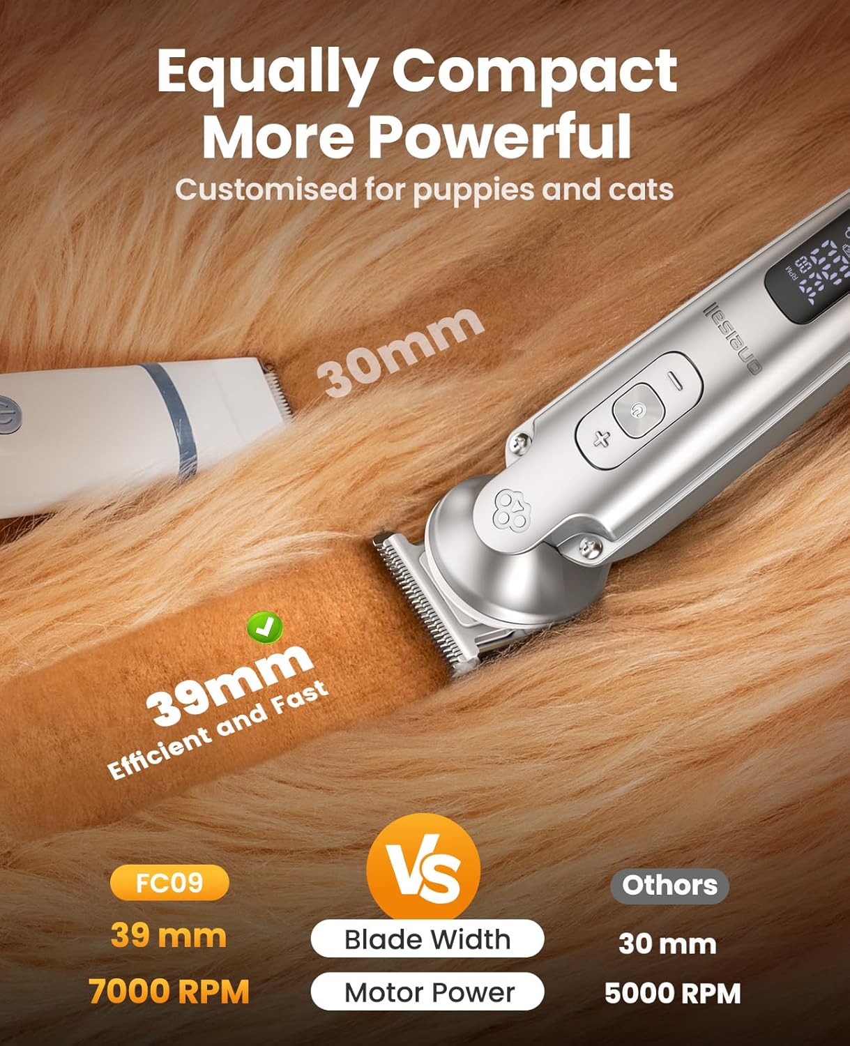 🐾 Oneisall 4-in-1 Leise Hund & Katzen Trimmer ✂️💧 Wasserdicht IPX7 🔋 3-Gang & Krallenschleifer