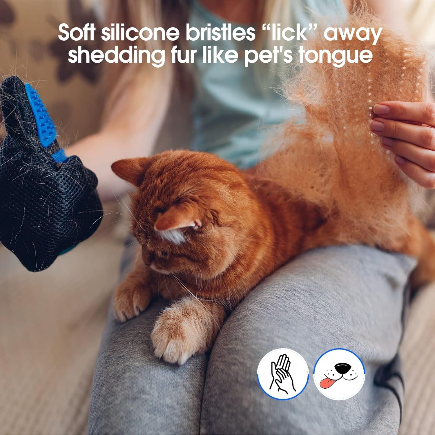 🐾 DELOMO Fellpflege-Handschuhe 🧤 – Sanfte Haarentfernung für Hunde & Katzen