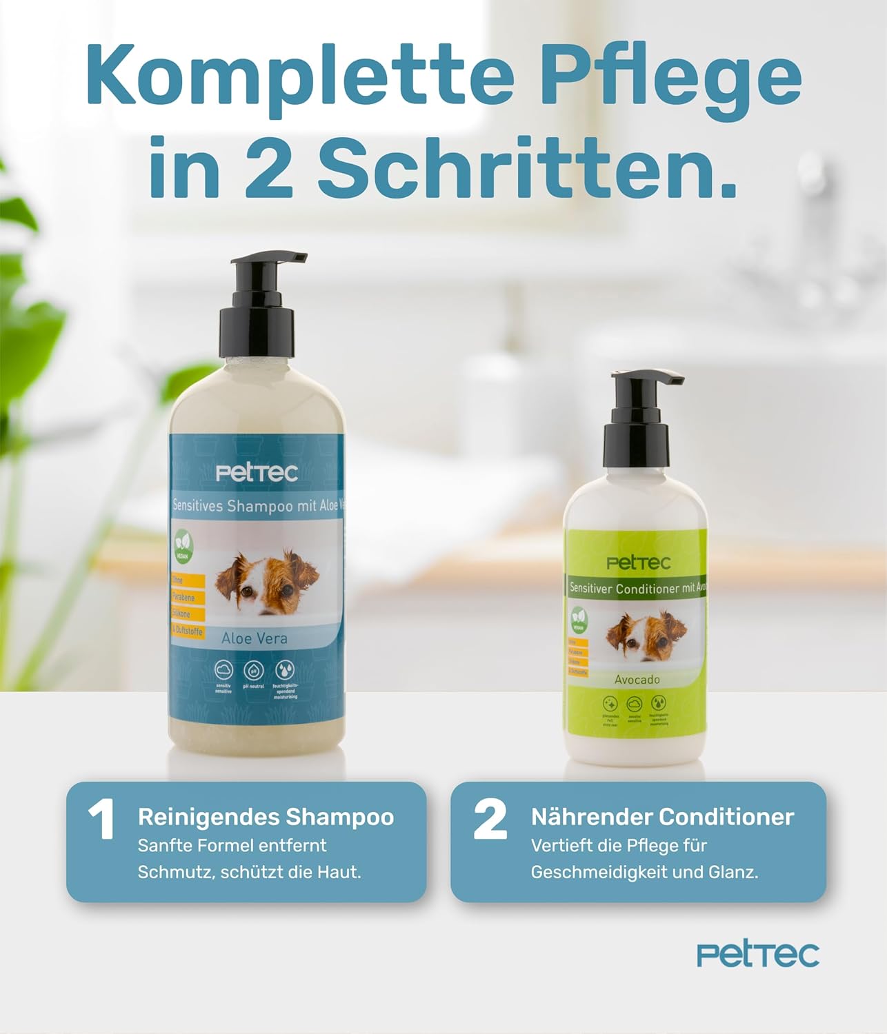 🐶🌿 Veganes Hundeshampoo – sanfte & feuchtigkeitsspendende Pflege, pH-neutral, ohne Schadstoffe