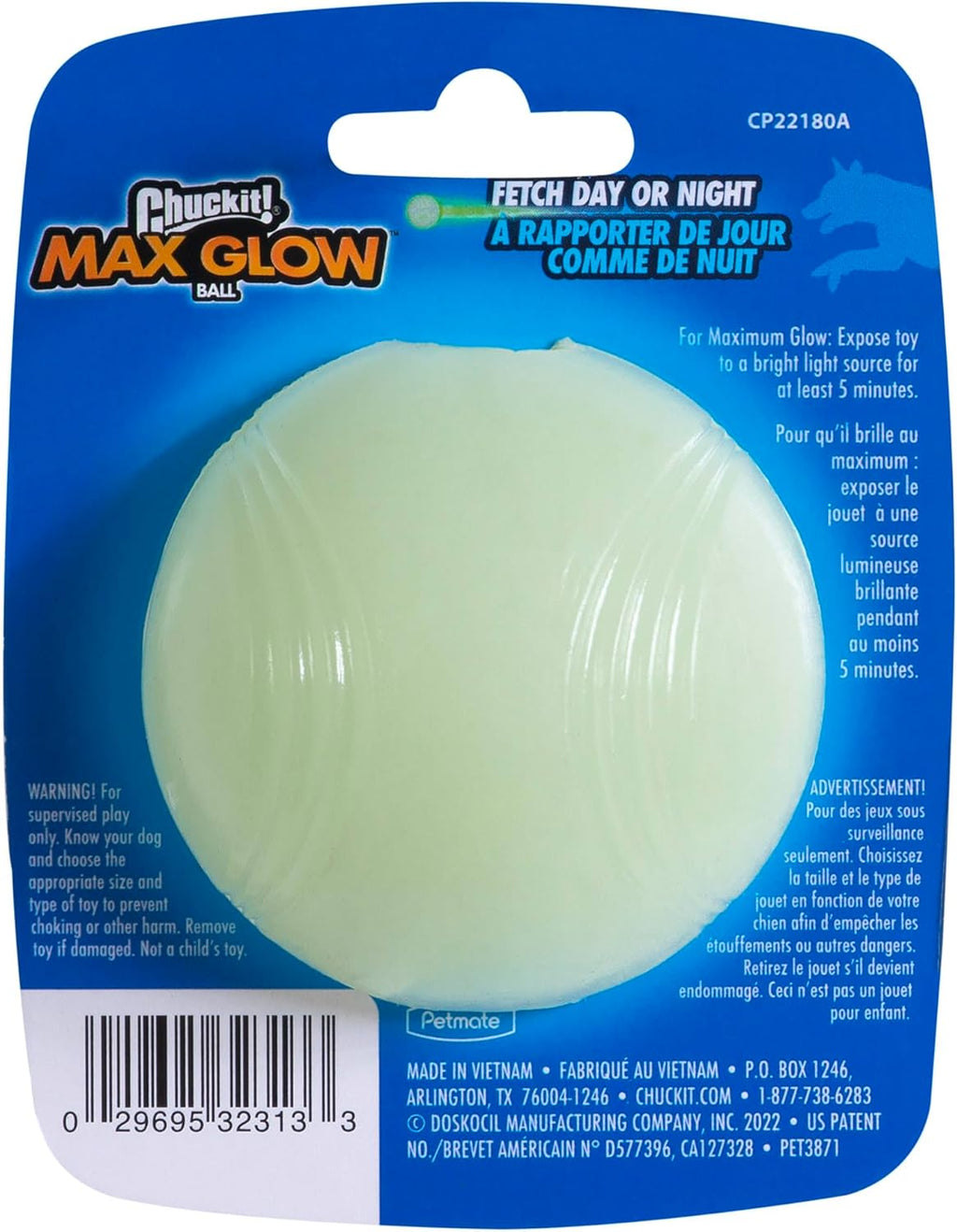 🐾 Leuchtball für Hunde – Chuckit! Max Glow Medium (6,5 cm) 💡⚽