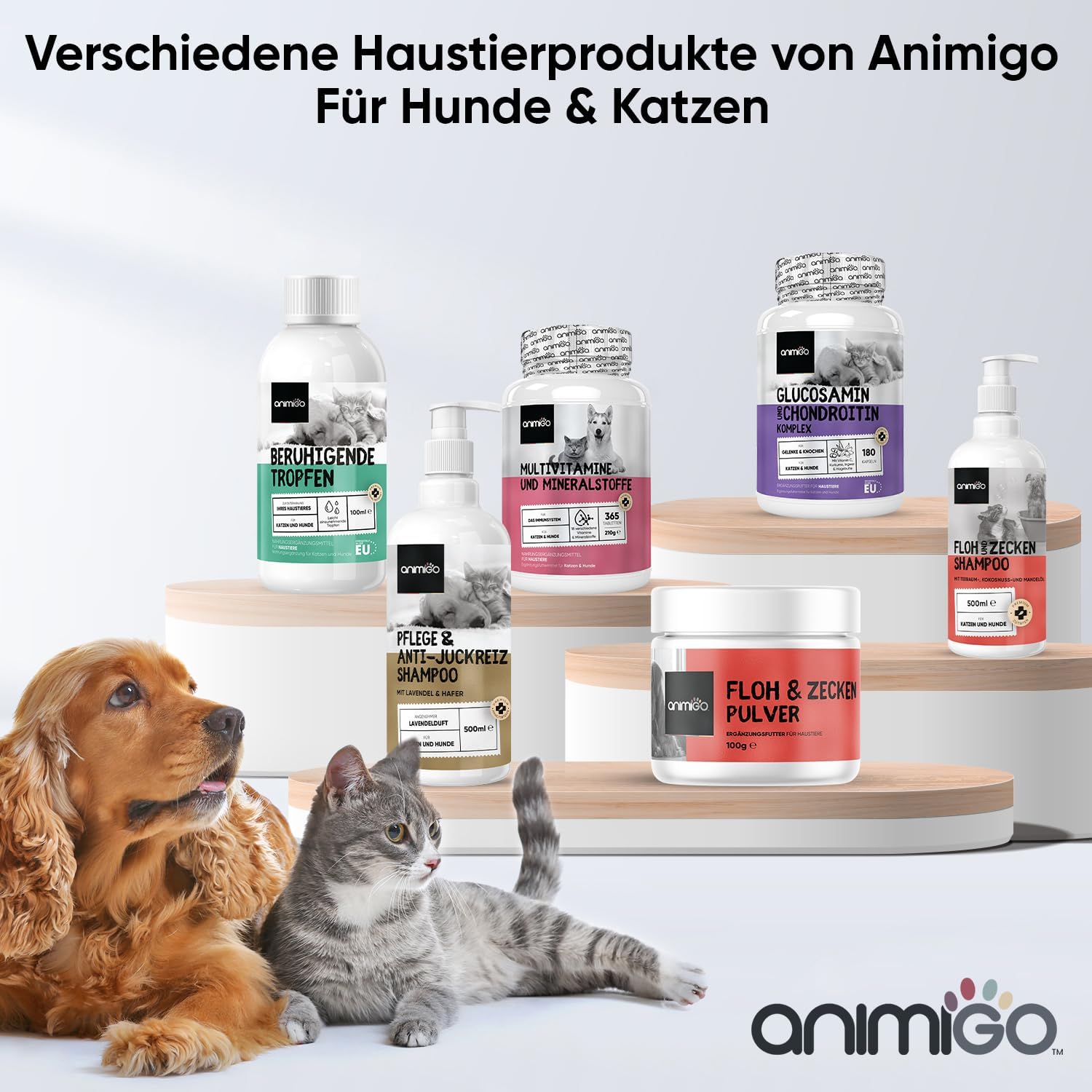 Animigo Flohshampoo 500ml für Hunde & Katzen 🐾 mit Teebaum- & Kokosöl – gegen Flöhe, Zecken & Juckreiz