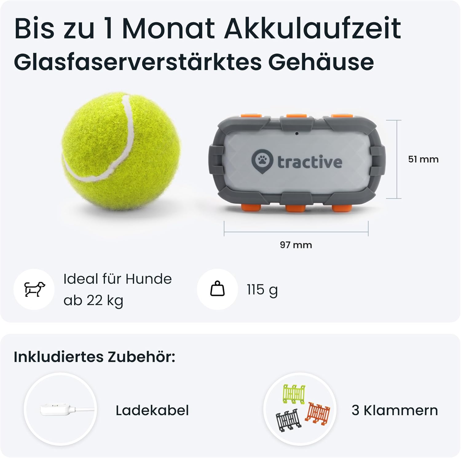 📍 Tractive GPS Hund XL – Live-Tracking, 1 Monat Akku, 🛡️ bissfest