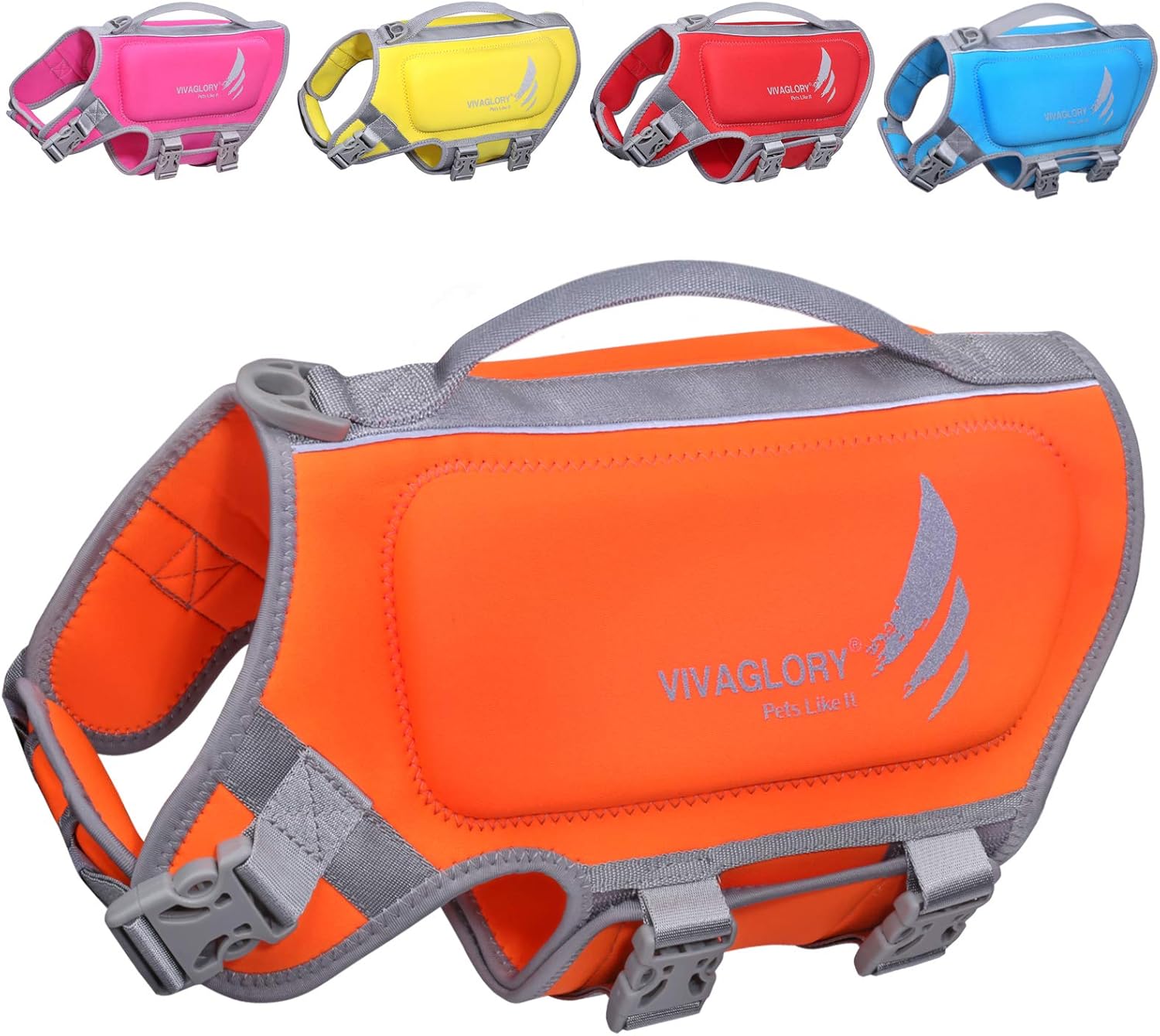 🐶💦 VIVAGLORY Hundeschwimmweste Neopren – Orange
