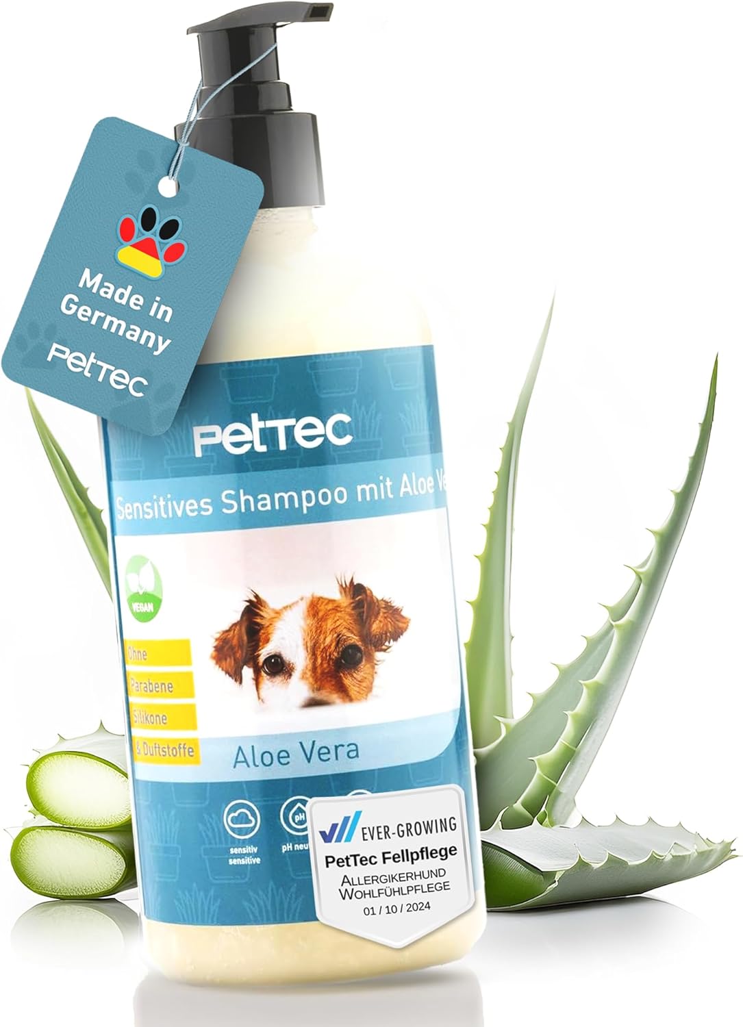 🐶🌿 Veganes Hundeshampoo – sanfte & feuchtigkeitsspendende Pflege, pH-neutral, ohne Schadstoffe