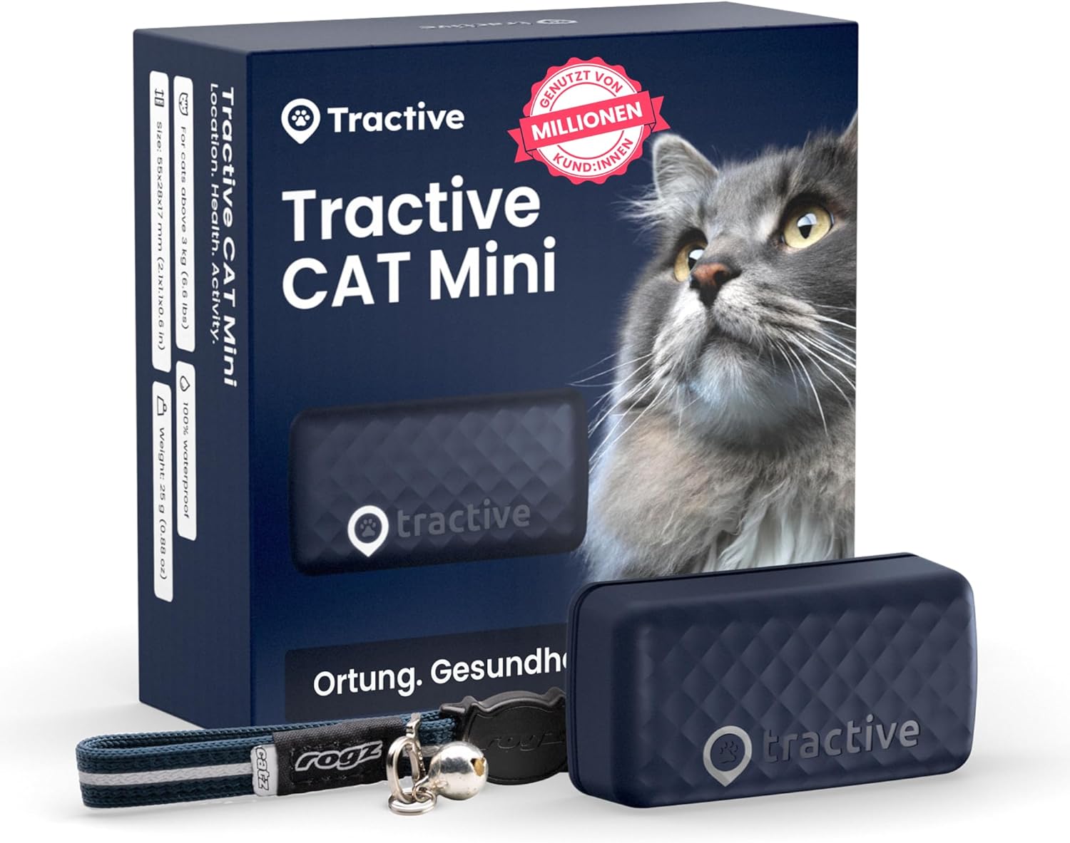 🐱 Tractive CAT Mini GPS Tracker | Live-Ortung & Aktivität | Sicherheitshalsband inkl. | Abo nötig