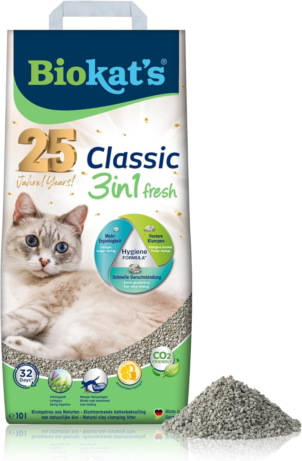 🐱🌸 Biokat’s Classic Fresh 3in1 Grobstreu – 10L Klumpstreu mit Frühlingsduft