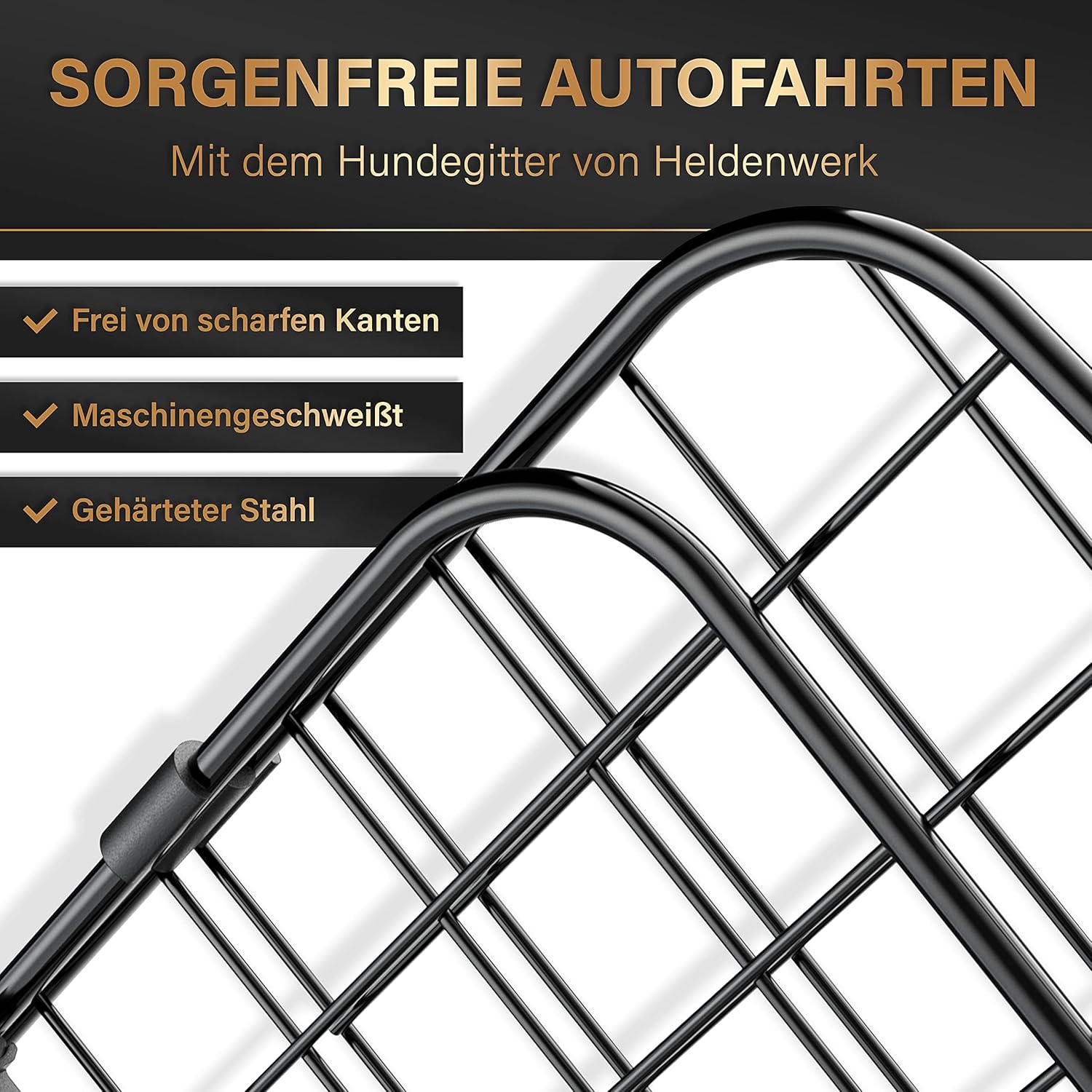🐾 HELDENWERK Kofferraum Trenngitter – Schutz für Hund & Fahrer 🚘 Stufenlos verstellbar