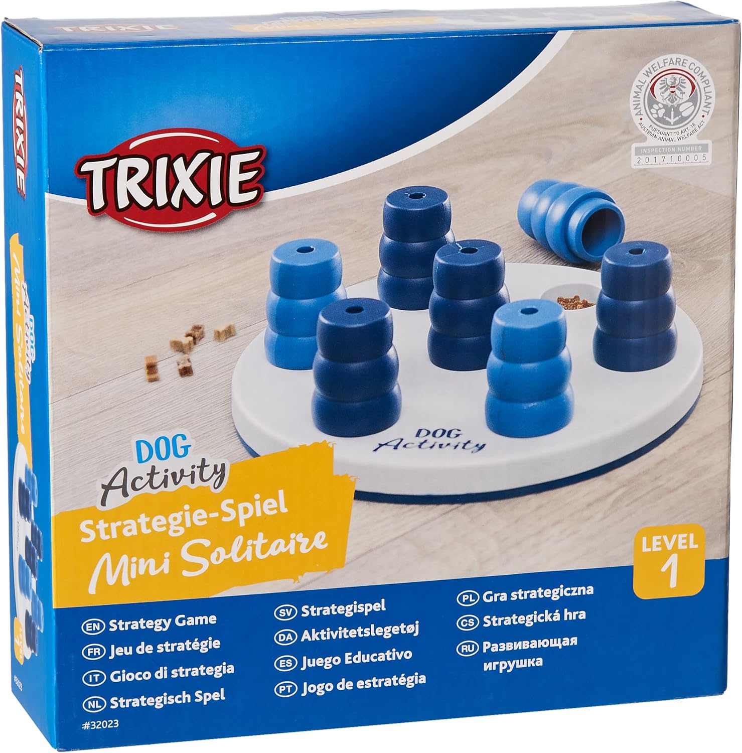 TRIXIE 32025 Move-2-Win Futterpuzzles Für Hunde, Level 3, Blau Und Weiß