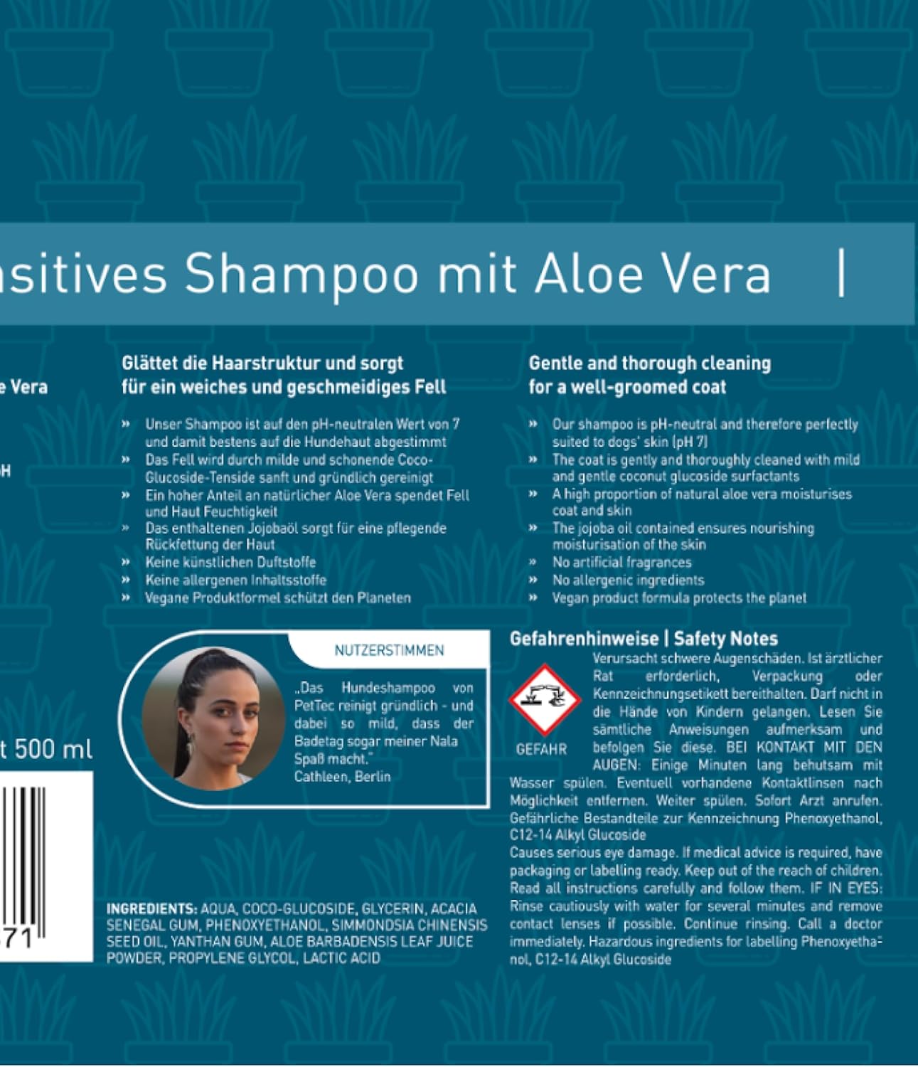 🐶🌿 Veganes Hundeshampoo – sanfte & feuchtigkeitsspendende Pflege, pH-neutral, ohne Schadstoffe