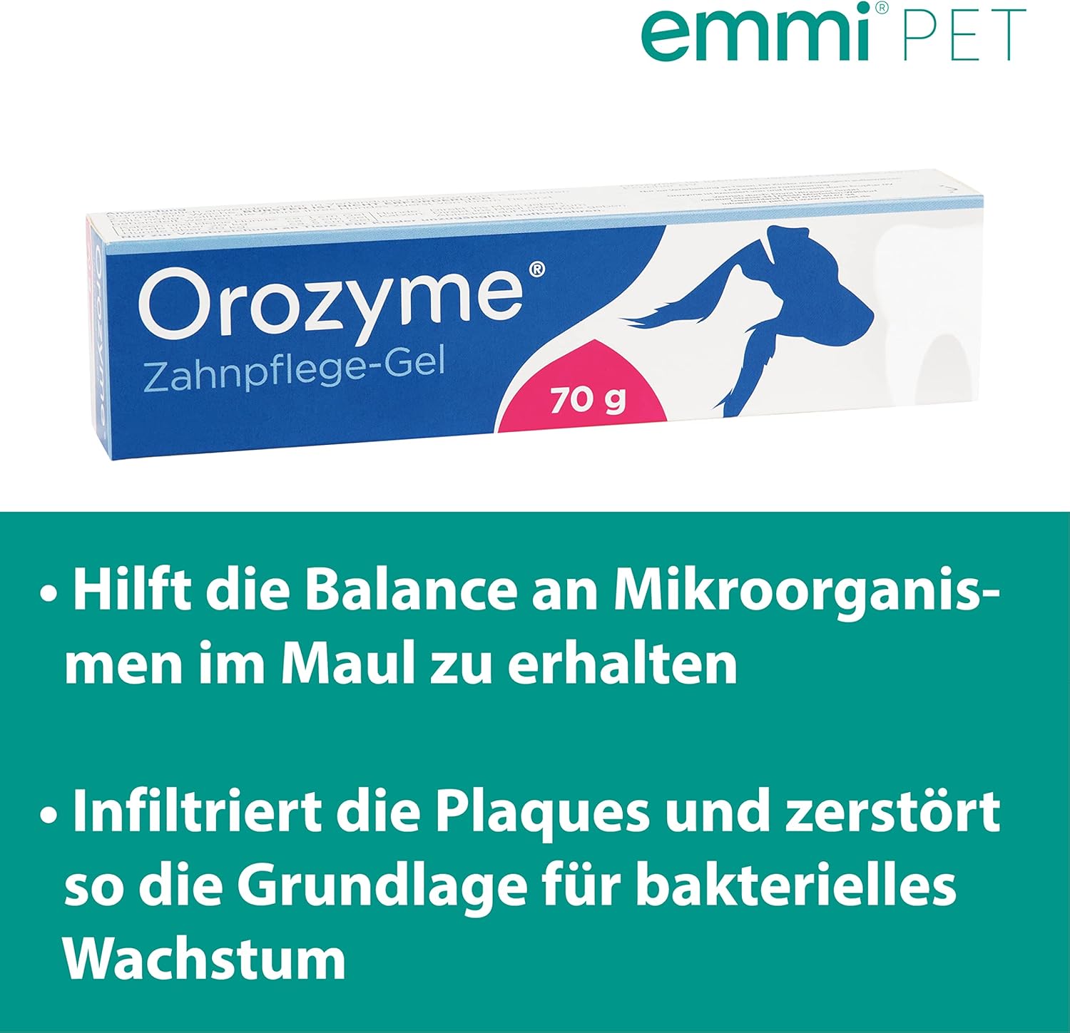 🦷 Emmi-Pet Orozyme Zahngel für Hunde & Katzen 🐶🐱 – Gegen Zahnstein & Mundgeruch, mit Enzym-Komplex 💧