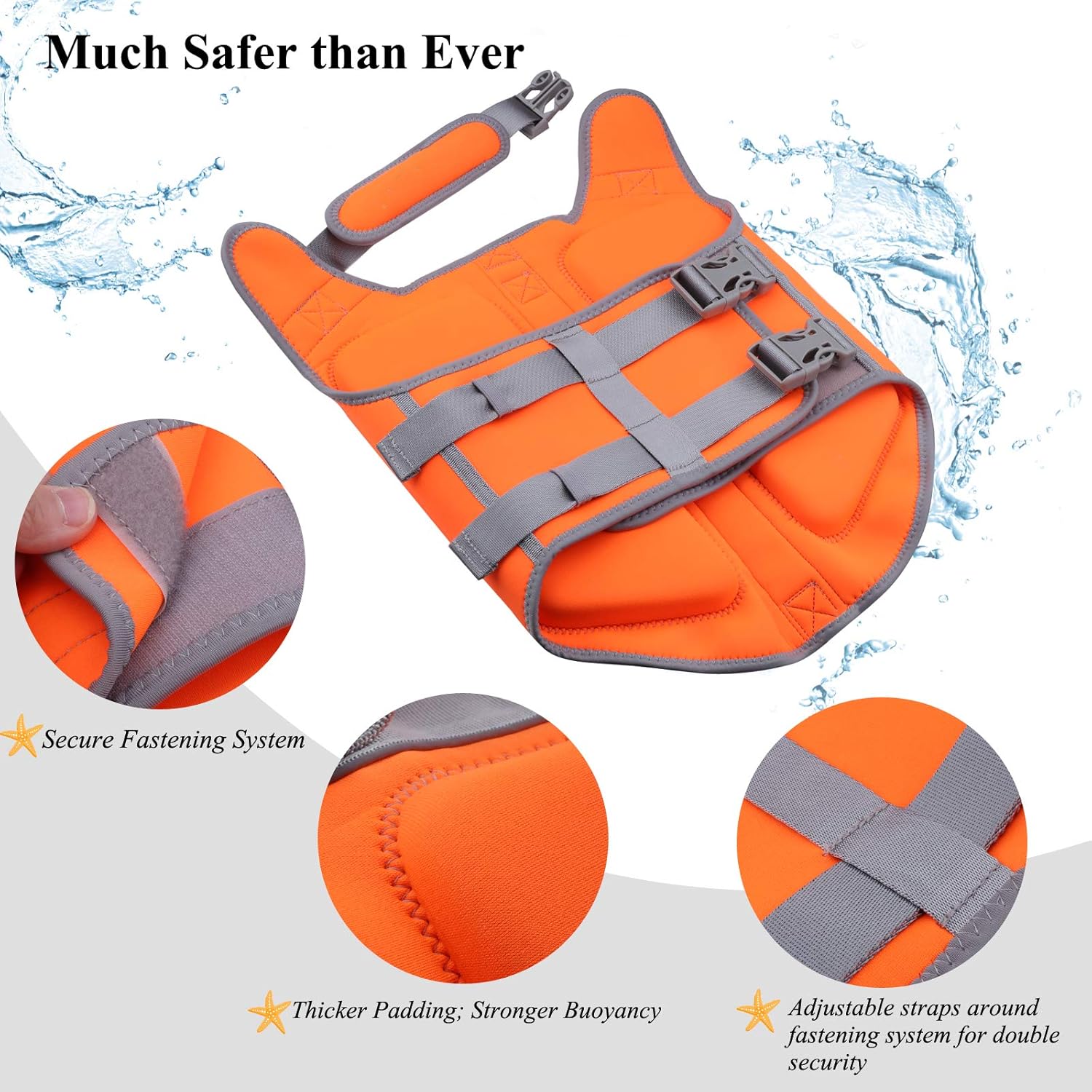 🐶💦 VIVAGLORY Hundeschwimmweste Neopren – Orange