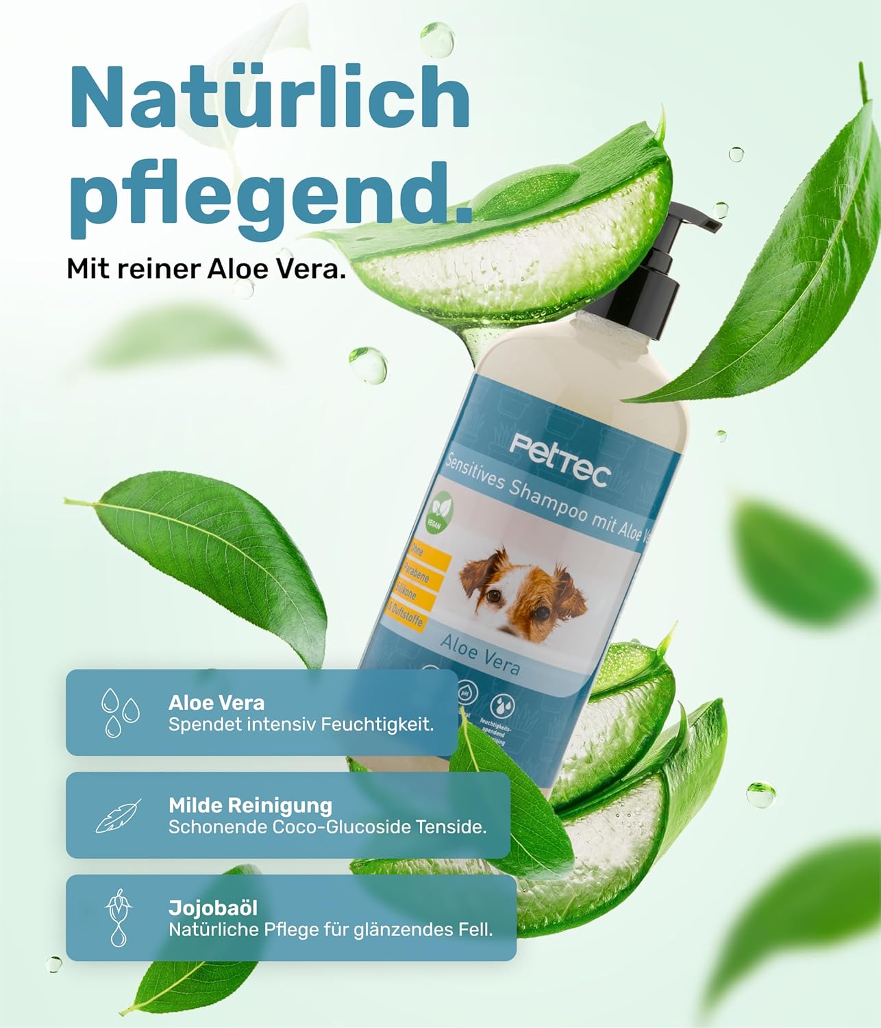 🐶🌿 Veganes Hundeshampoo – sanfte & feuchtigkeitsspendende Pflege, pH-neutral, ohne Schadstoffe