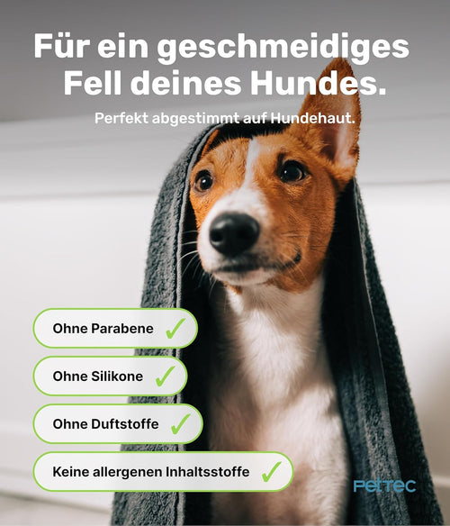 Pettec® - Conditioner Für Hunde Mit Avocadoöl Essenz 250Ml Pumpflasche -Hundeconditioner Ph Neutral (7) Für Alle Hunderassen - Fellpflege Hund Paraben-, Silikon- & Duftstofffrei - Spülung Fell Vegan